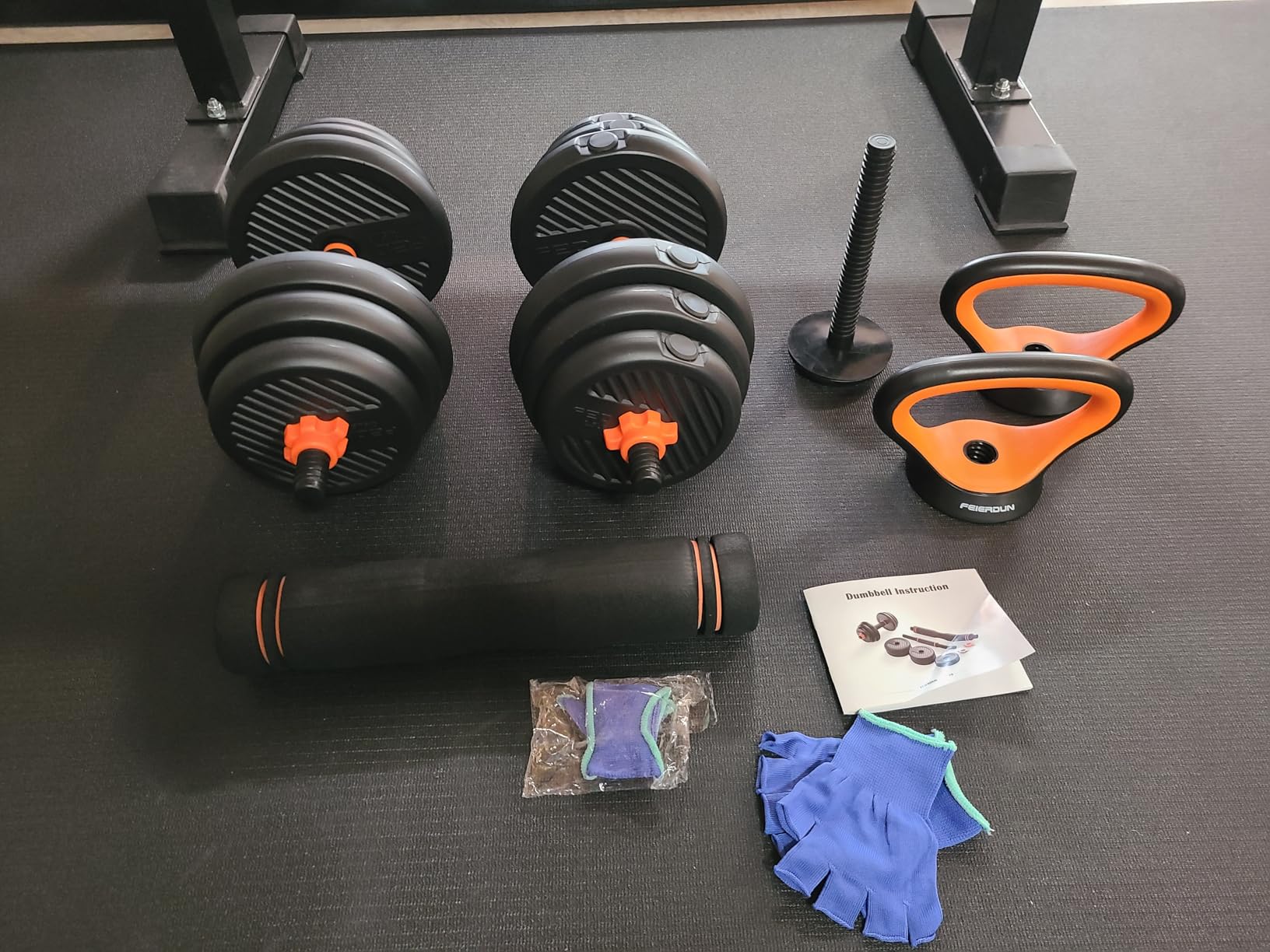 FEIERDUN DS2 Adjustable Dumbbells, 20/30/40/45/70/90lbs Free Weight Set with Connector, 5 in1 Dumbbells Set Used as Barbell, Kettlebells, Push up Stand, Weight Plate, Fitness Exercises for Home Gym Suitable Men/Women customer photo 1