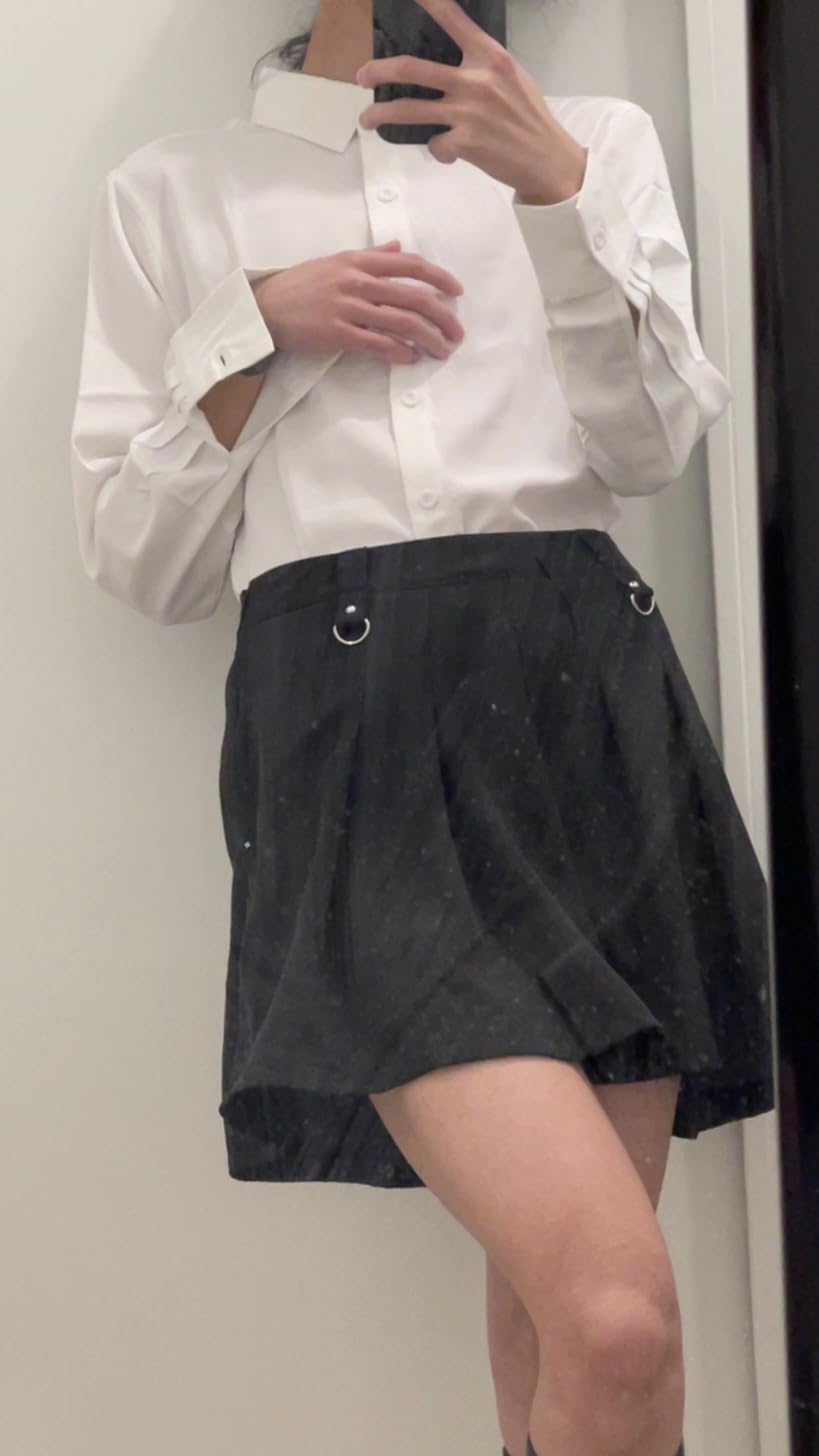 Women's Button Down Shirt Classic Long Sleeve Collared Tops Work Office Chiffon Blouse customer photo 2