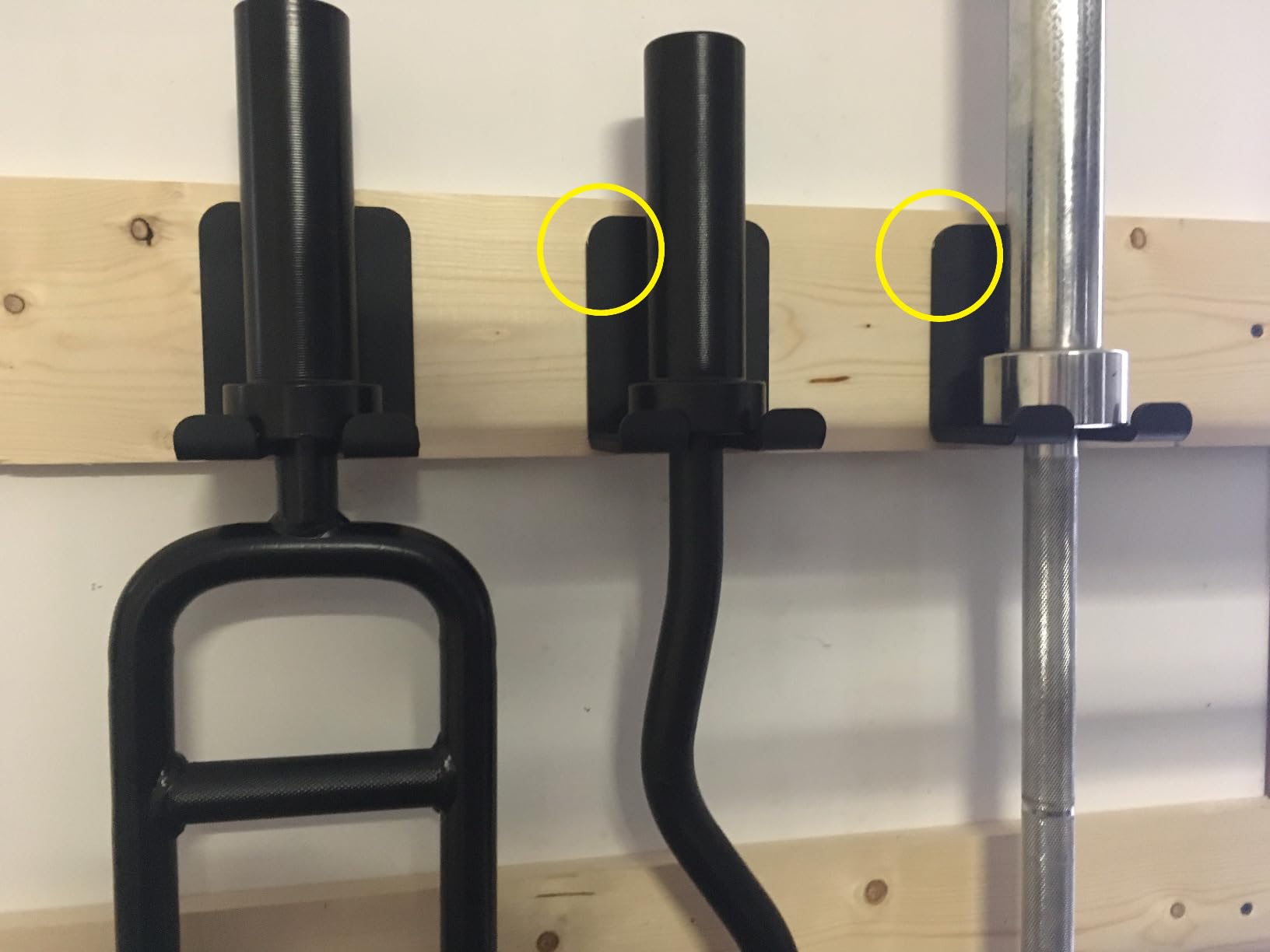 Barbell Rack Barbell Holder Wall Mount Barbell Storage Holder Olympic Bar Hanger for Home, Commercial, Garage Gym customer photo 1