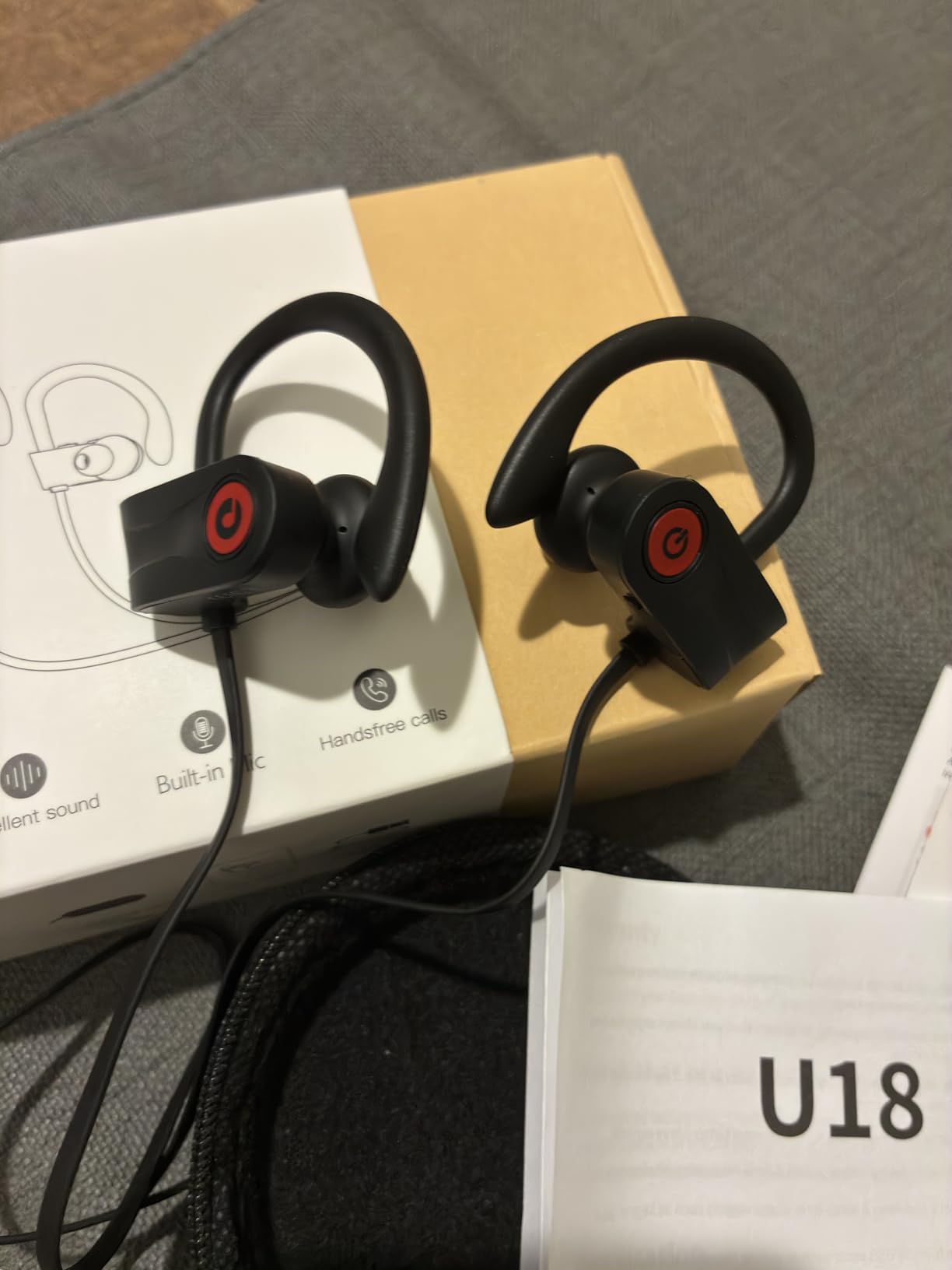 Boean Bluetooth Headphones, Wireless Earbuds with Bluetooth 5.3 HD Stereo Sound, IPX7 Waterproof Running Headphones for Workout Sports, 16 Hours Playtime customer photo 2