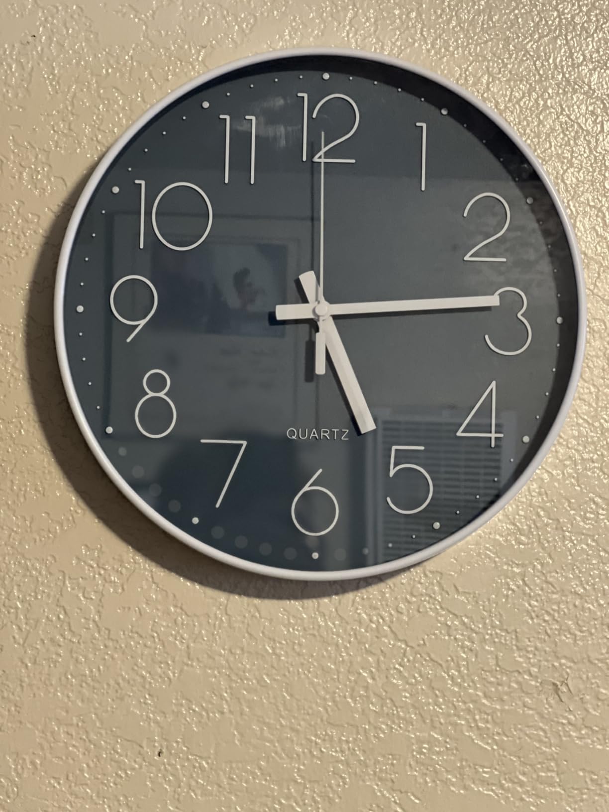 jomparis 13 1/2 Inches Blue Wall Clock Modern Style Indoor Outdoor Decor Clocks for Pool Patio Home Bedroom Living Room customer photo 1
