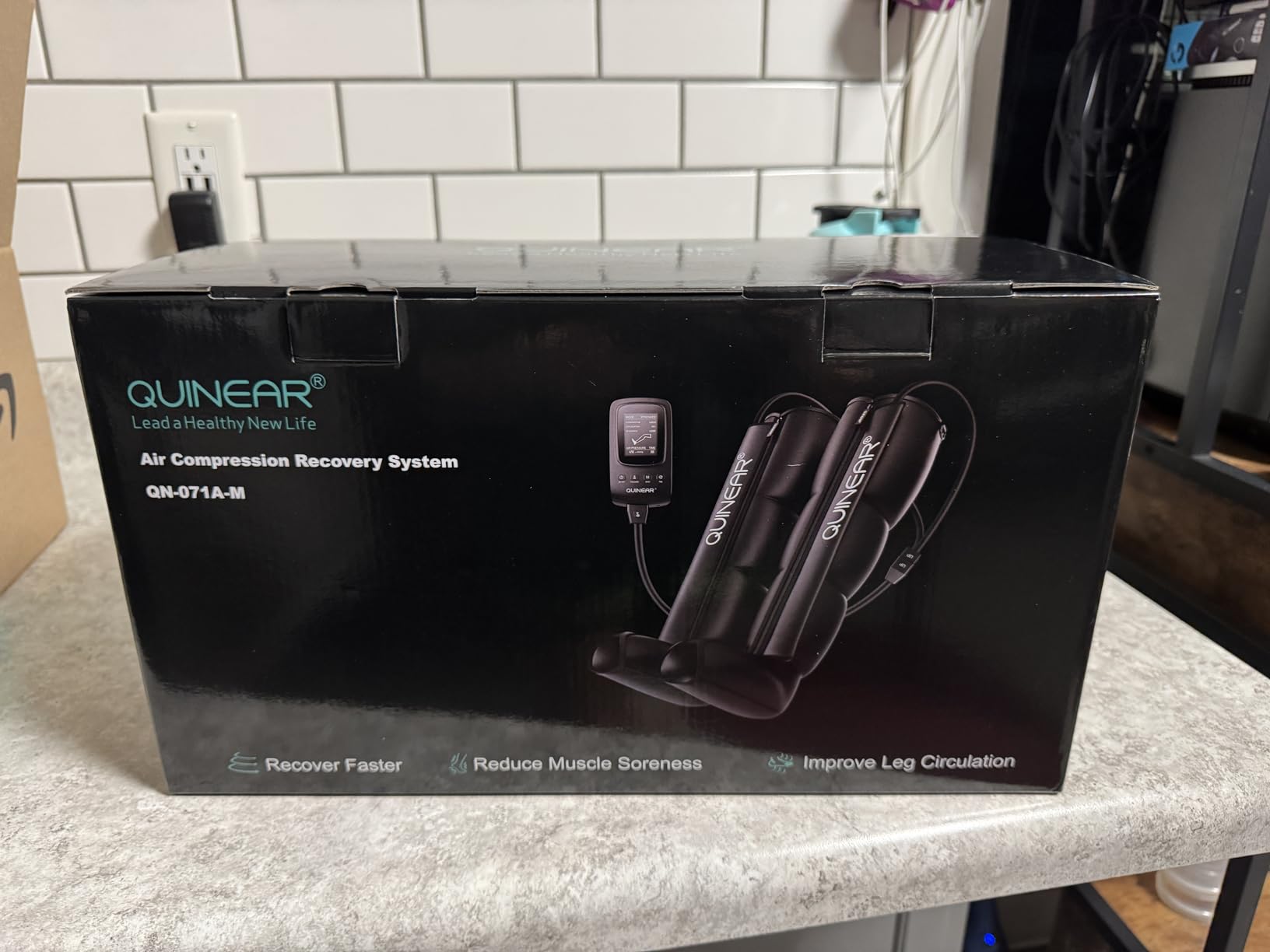 QUINEAR Leg Recovery Compression System for Athlete Post Workout, Professional Sequential Device for Massage Therapy, Foot and Leg Recovery Boots, Improve Circulation Reduce Muscle Soreness customer photo 2