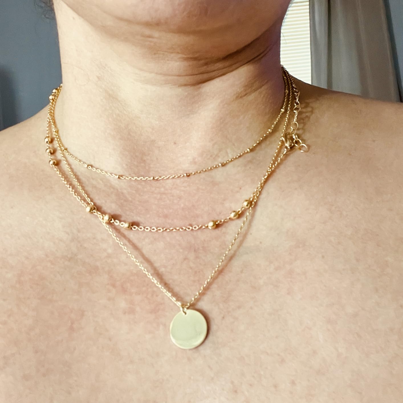PAVOI 14K Gold Plated Layering Necklaces | Stylish Minimalist Design Pendant Necklaces | Butterfly, Heart, Lock, Evil Eye, Coin, Lightning Bolt, Circle, Cross Pendants for Women - Valentines Day Trendy Jewelry customer photo 1