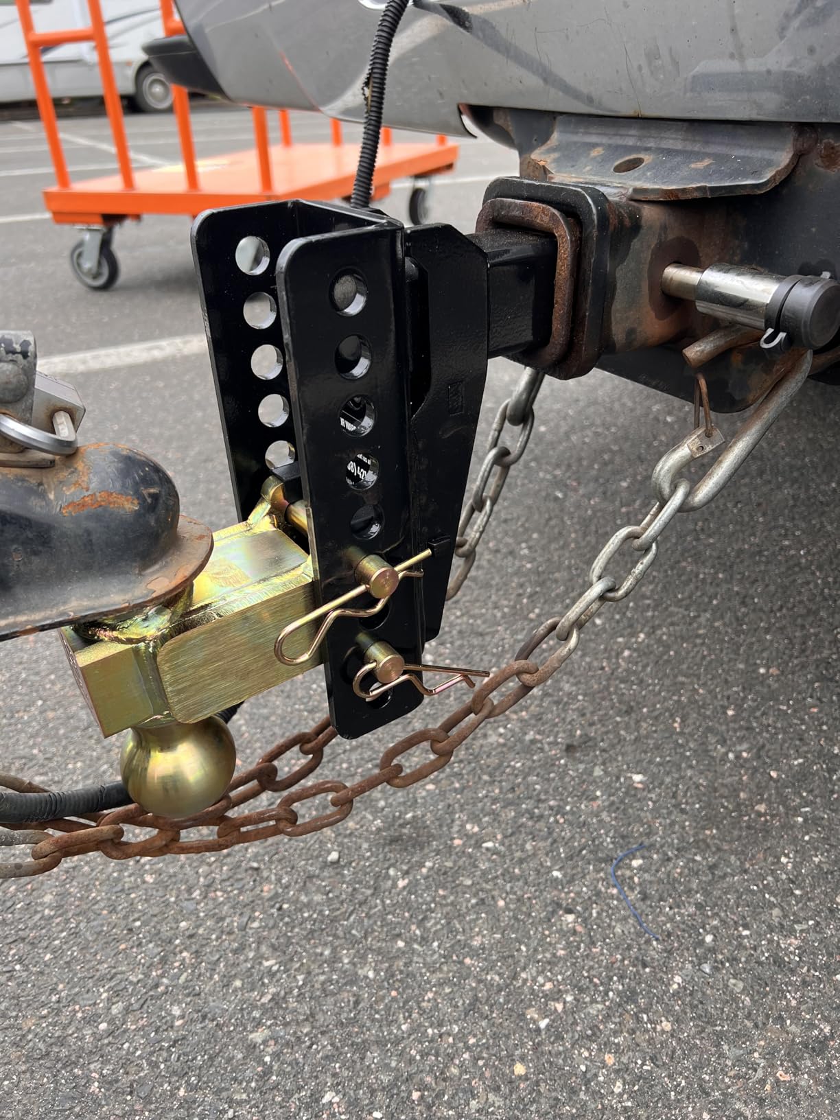 PS AUTO Adjustable Ball Mount Trailer Hitch 2-inch Receiver, 6-inch Drop, 20,000 LBS, 2 and 2-5/16 inch Balls - Gooseneck customer photo 2