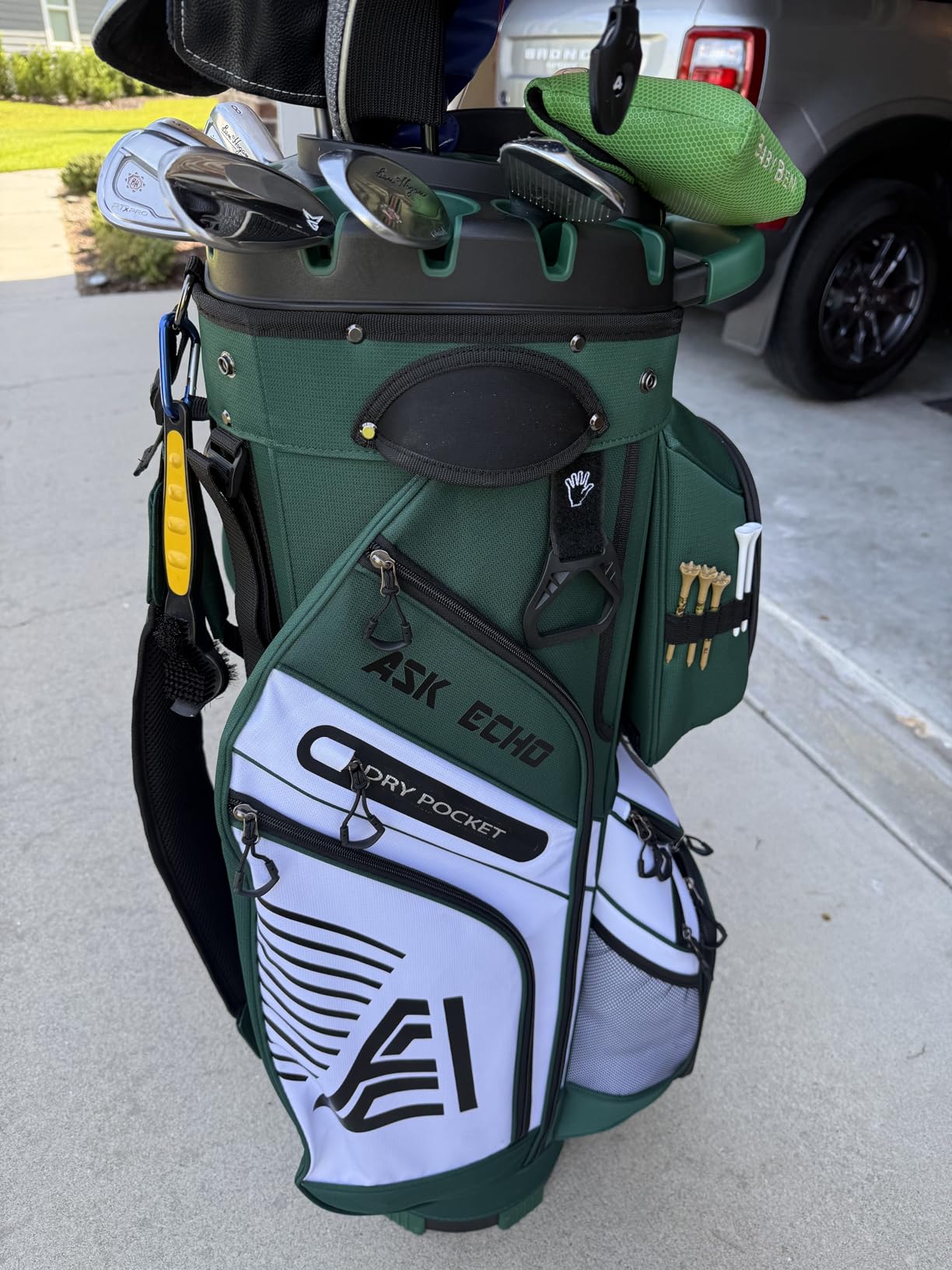 ASK ECHO T-Lock Golf Cart Bag, Quiet 14-Way Full-Length Divider | Keeps every club protected, organized and easy to access. Smart pocket layout keeps every essential within easy reach customer photo 2