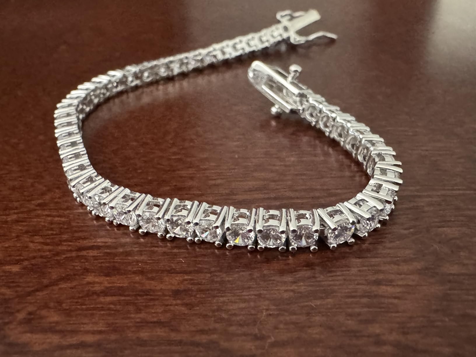 Gemsme 18K White/Yellow Gold Plated 3.0 Cubic Zirconia Classic Tennis Bracelet for Women and Men 6-9 Inches customer photo 2