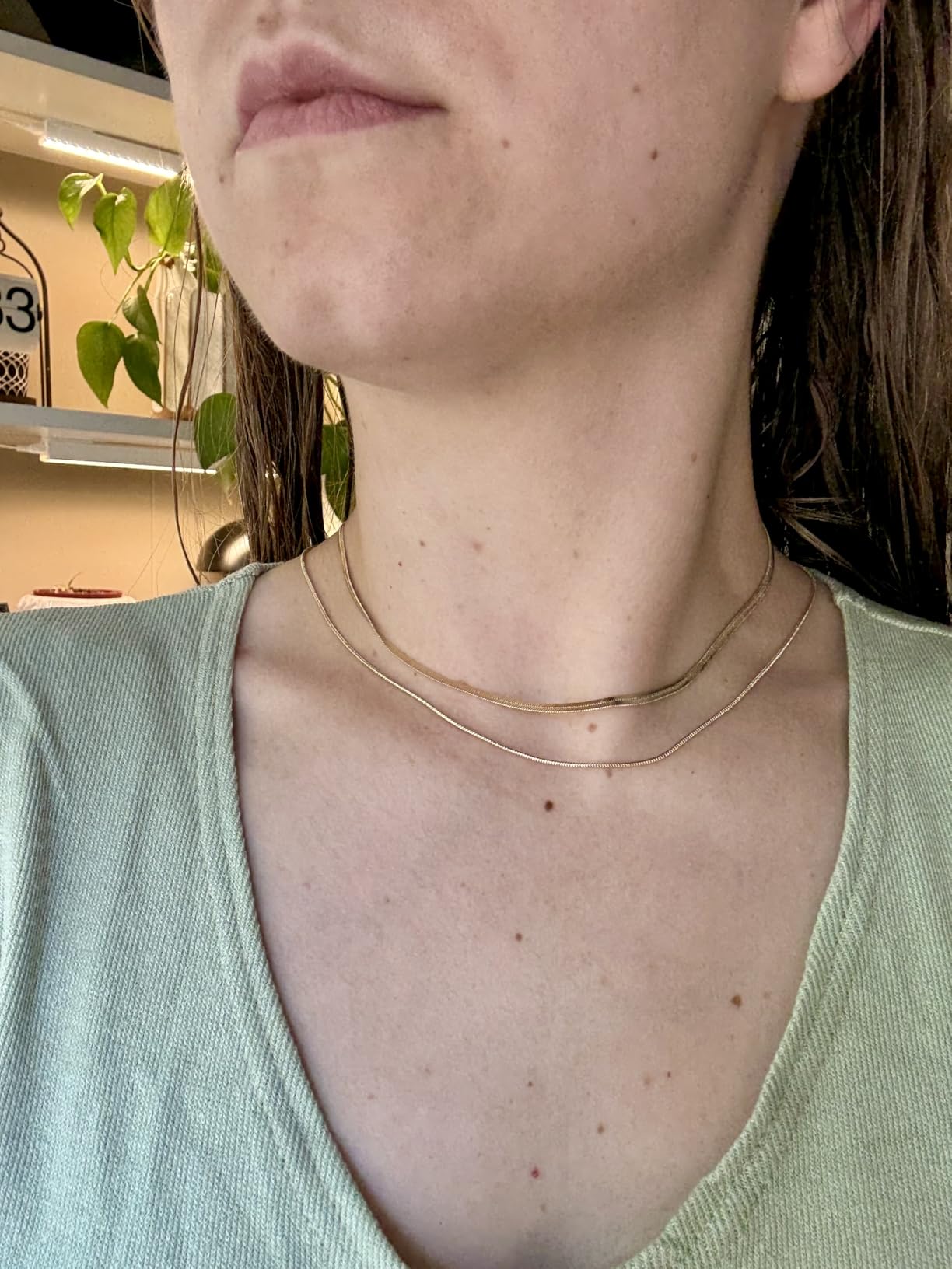 CHESKY 14K Gold/Silver Plated Snake Chain Necklace Herringbone Necklace customer photo 1