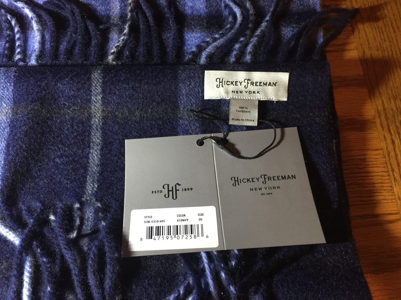 Hickey Freeman Patterned 100% Cashmere Scarf for Men - Ultra-Soft Men's Winter Scarves, 66-Inches x 12-Inches customer photo 1