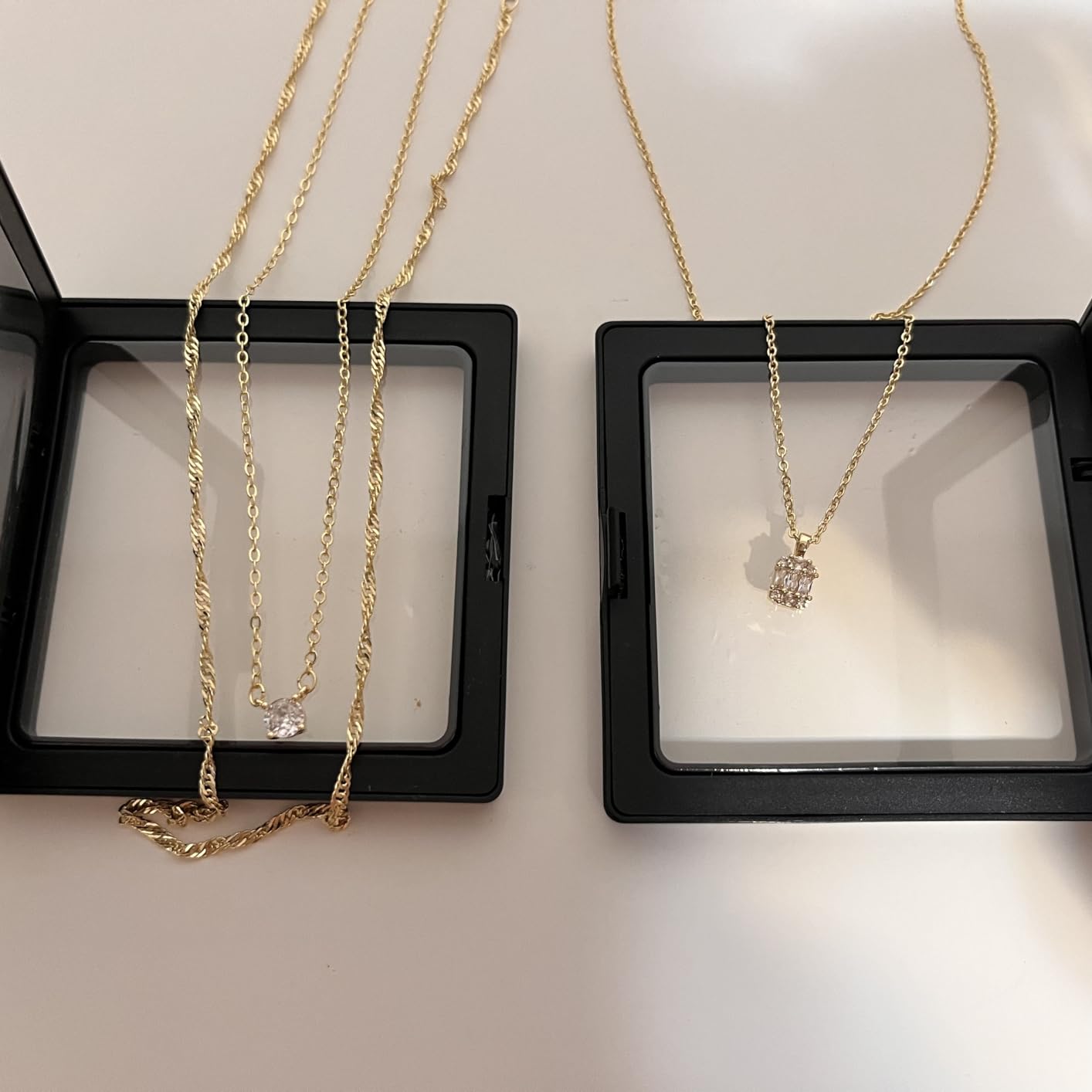 Tewiky Dainty 14k Gold Plated/Silver Cubic Zirconia Necklaces for Women, Simple CZ Jewelry Necklaces Trendy Gifts customer photo 1