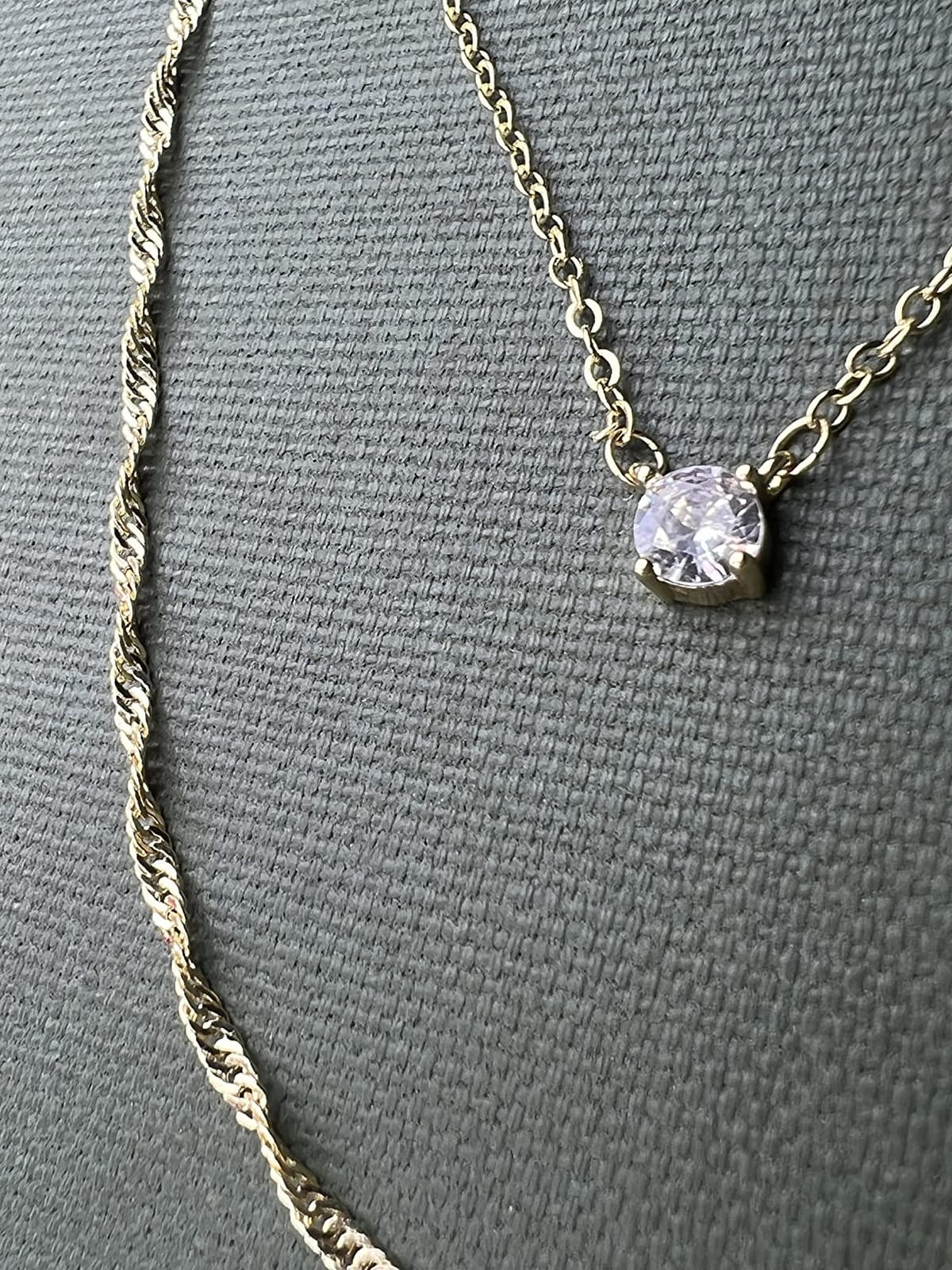 Tewiky Dainty 14k Gold Plated/Silver Cubic Zirconia Necklaces for Women, Simple CZ Jewelry Necklaces Trendy Gifts customer photo 2