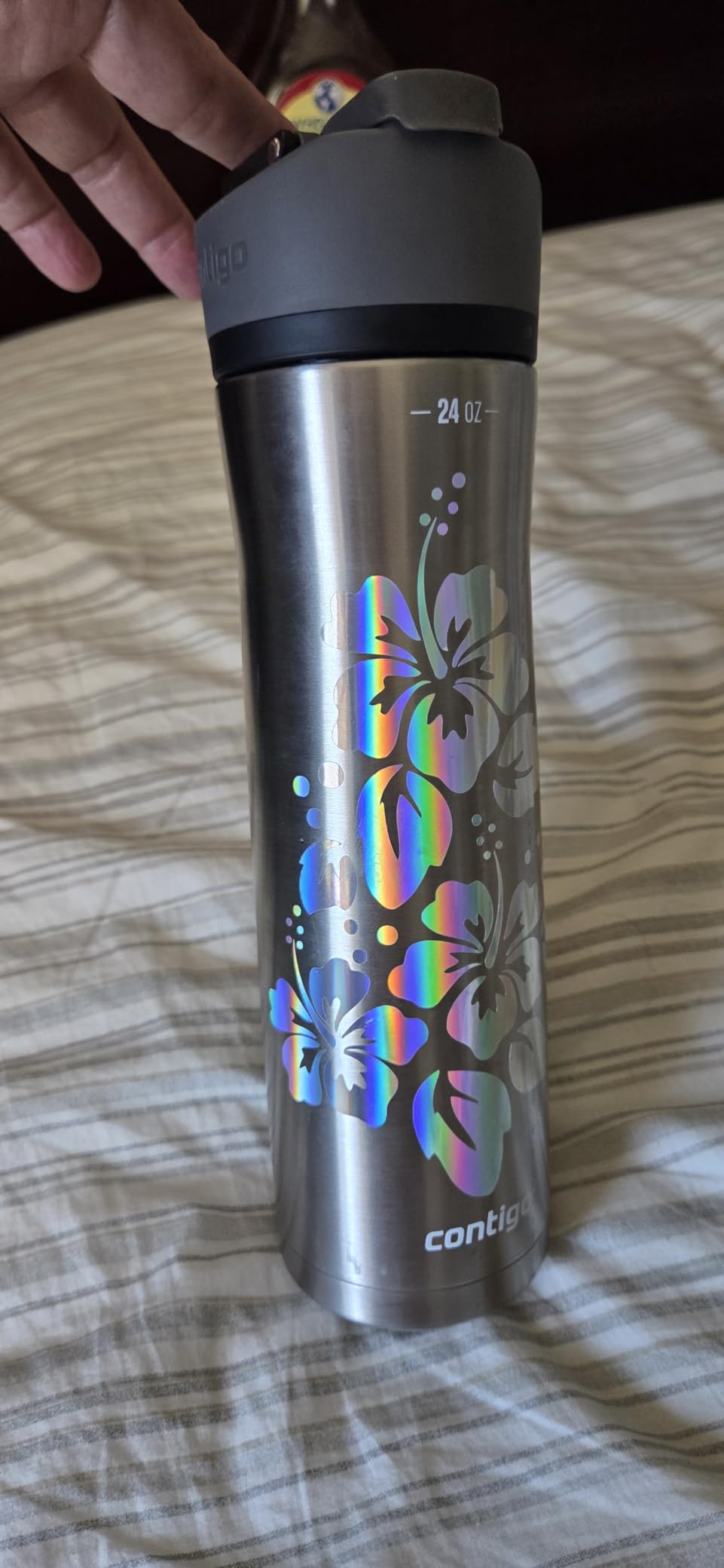 Contigo Cortland Chill 2.0 Blueberry Stainless Steel Water Bottle Vacuum-Insulated Spill-Proof Lid 24oz Ideal for Hot or Cold Drinks Interchangeable Lid Perfect for Kids & Adults customer photo 1