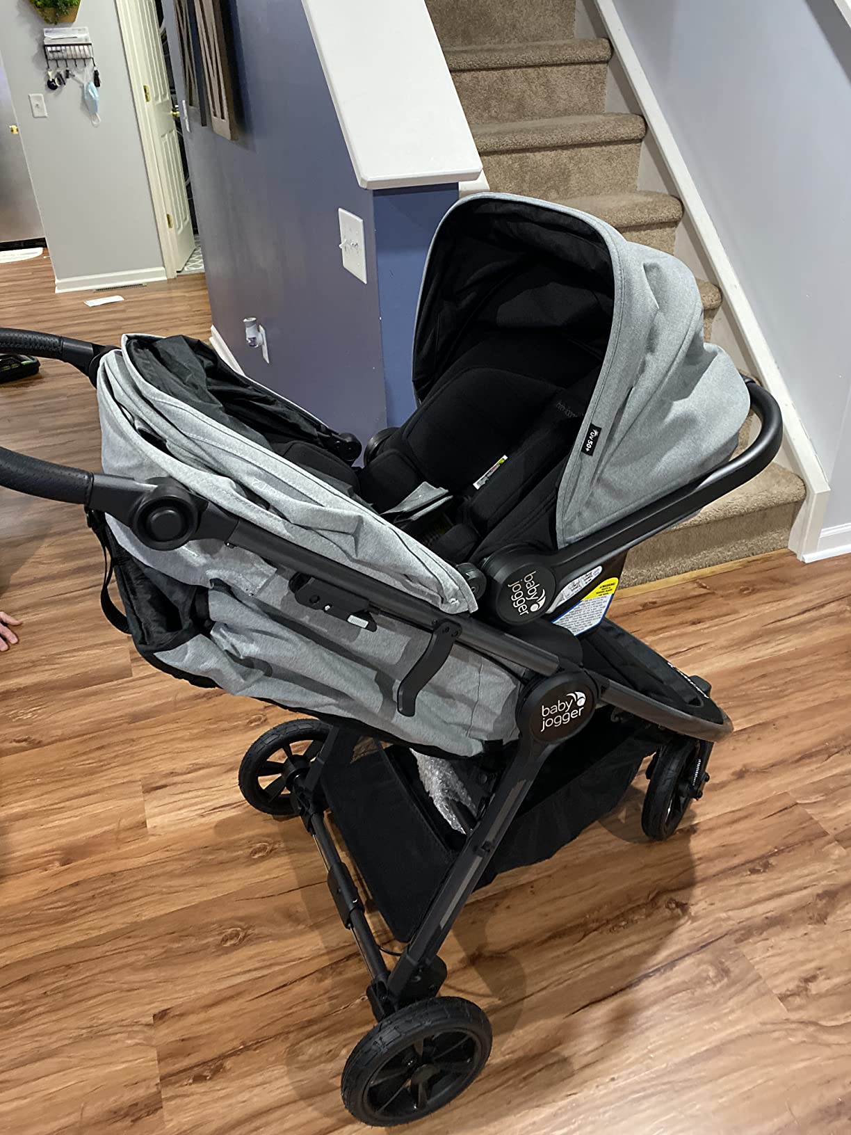 Baby Jogger City Mini GT2 All-Terrain Double Stroller, Forever Air Rubber Tires, All-Wheel Suspension, Twin Stroller with Belly Bar, Leatherette Handlebar, Premium Fabric, Amazon Exclusive Pike Color customer photo 1