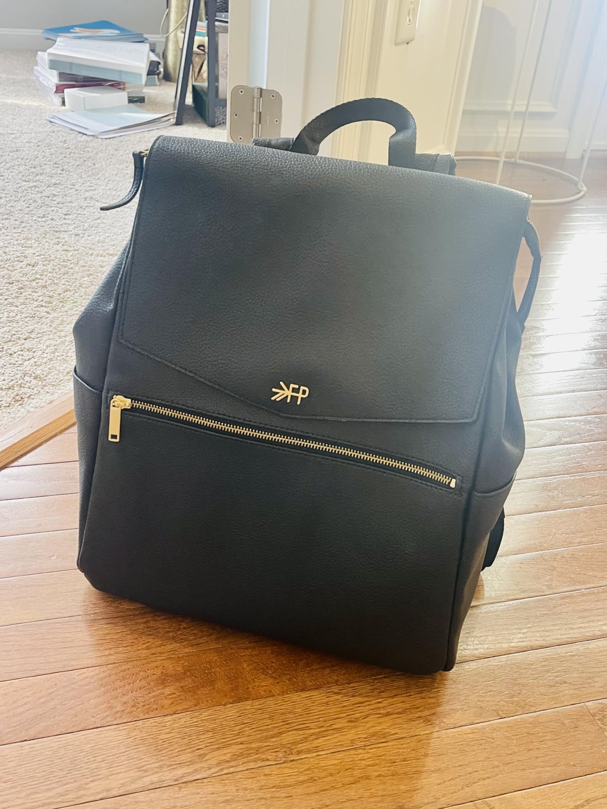 Freshly Picked Classic Diaper Bag II Backpack - Premium Vegan Leather, Large Capacity Baby Bag with Changing Pad, Stylish & Functional for Moms & Dads, Butterscotch customer photo 1
