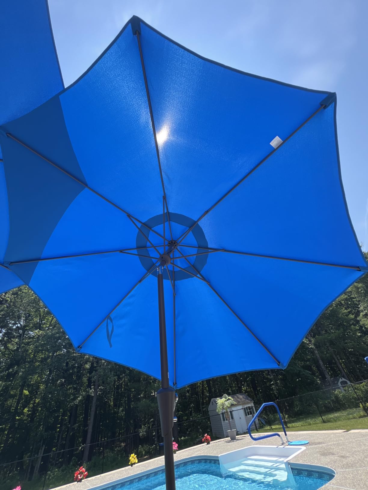 JEAREY 9FT Outdoor Patio Umbrella, Market Umbrella, Beige customer photo 2