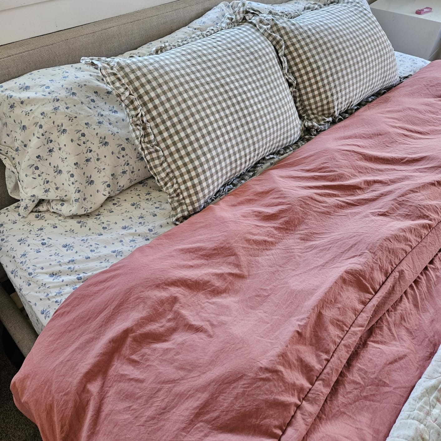 Bedsure Prewashed Duvet Cover King, Cotton-Like Soft Bedding Set, Linen | Ultra Soft, Relaxed Texture, 104
