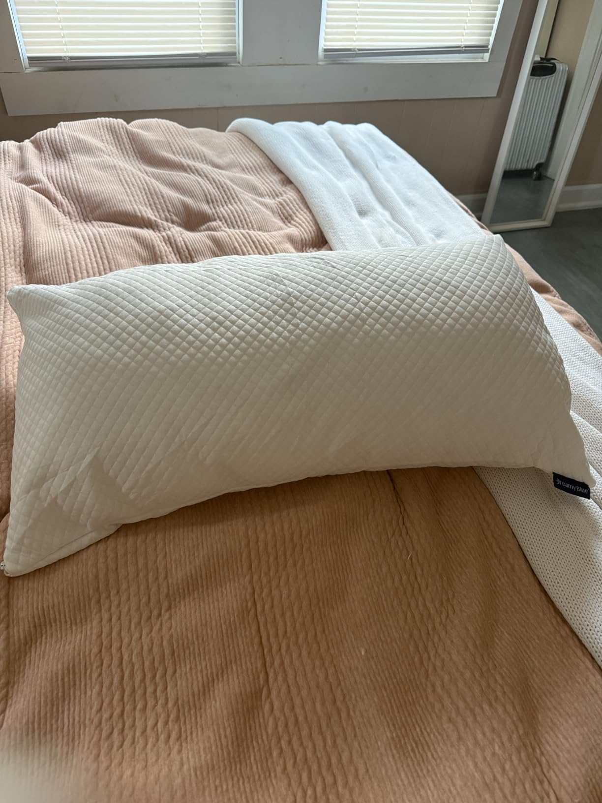 DreamyBlue Signature Adjustable Shredded Memory Foam Pillow Queen | CertiPUR-US Certified | Bamboo Rayon Cover | Side Back Stomach Sleepers | Washable | Neutral Spinal Alignment customer photo 1