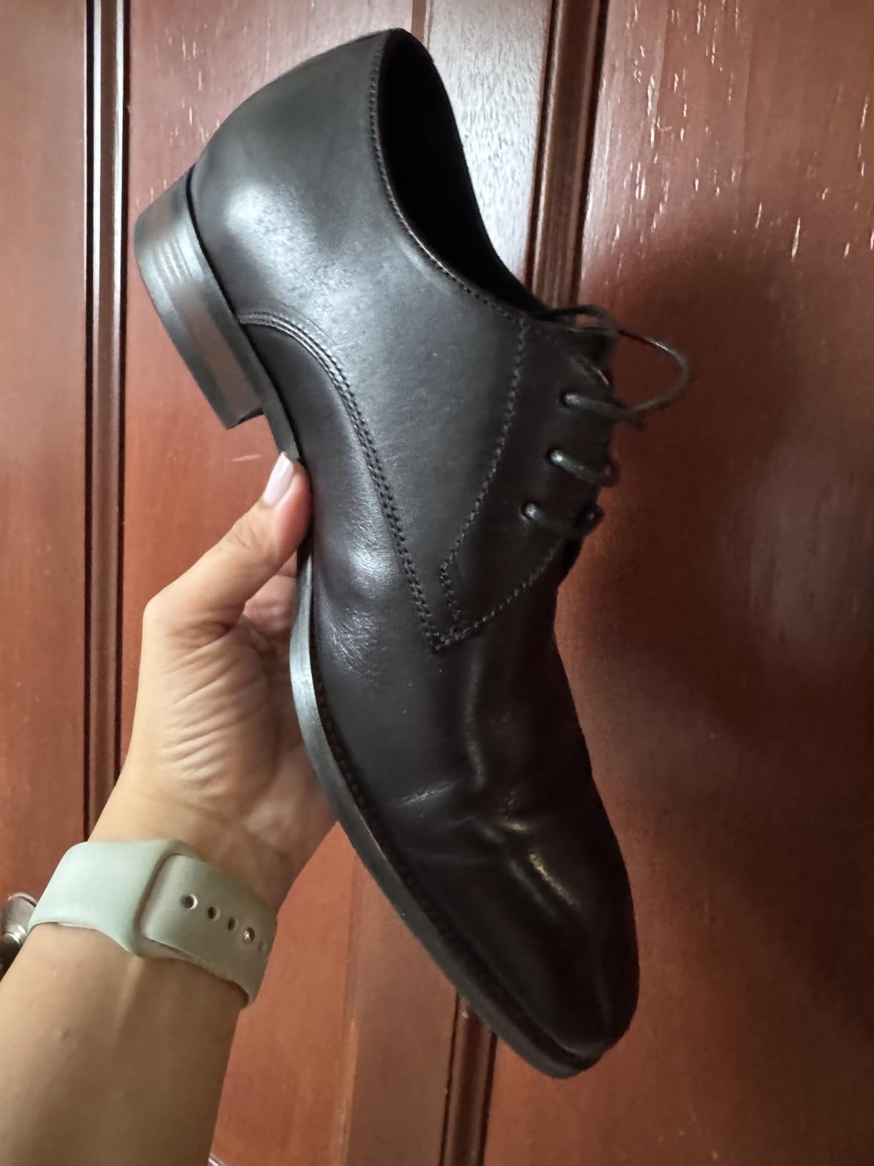 Jousen Men's Dress Shoes Leather Wingtip Oxford Shoes customer photo 1