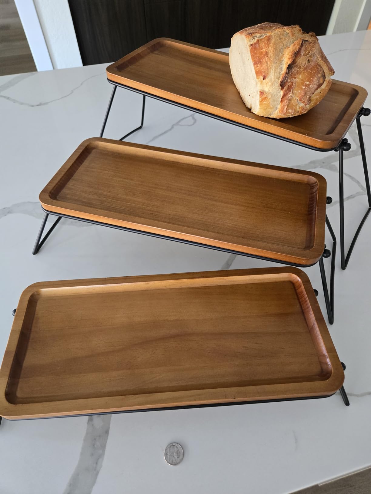 Manspdier 3 Tier Cupcake Stand and Towers Large Serving Tray for Party - Acacia Wooden Dessert Table Display Set Decorative Tray Tiered Tray customer photo 1
