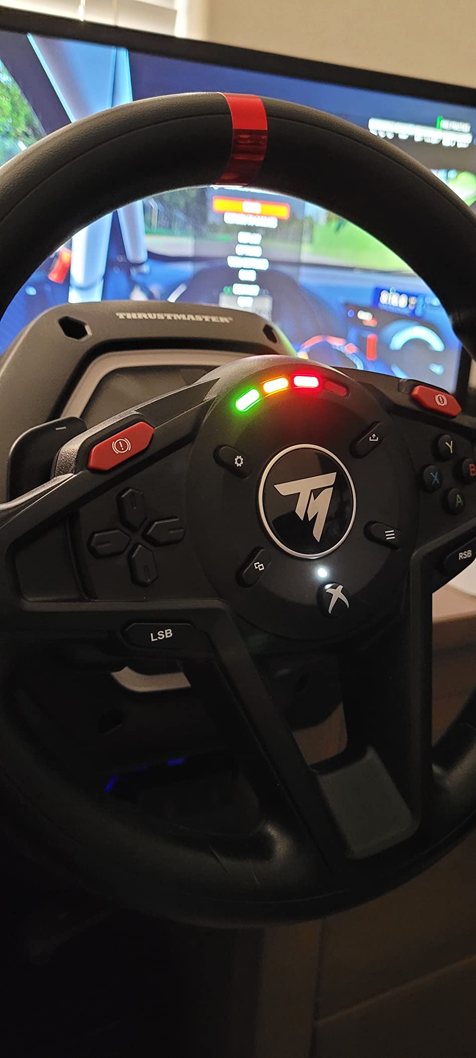 Thrustmaster T128 P Force Feedback Racing Wheel & Pedal Set - PS5 & PC customer photo 2