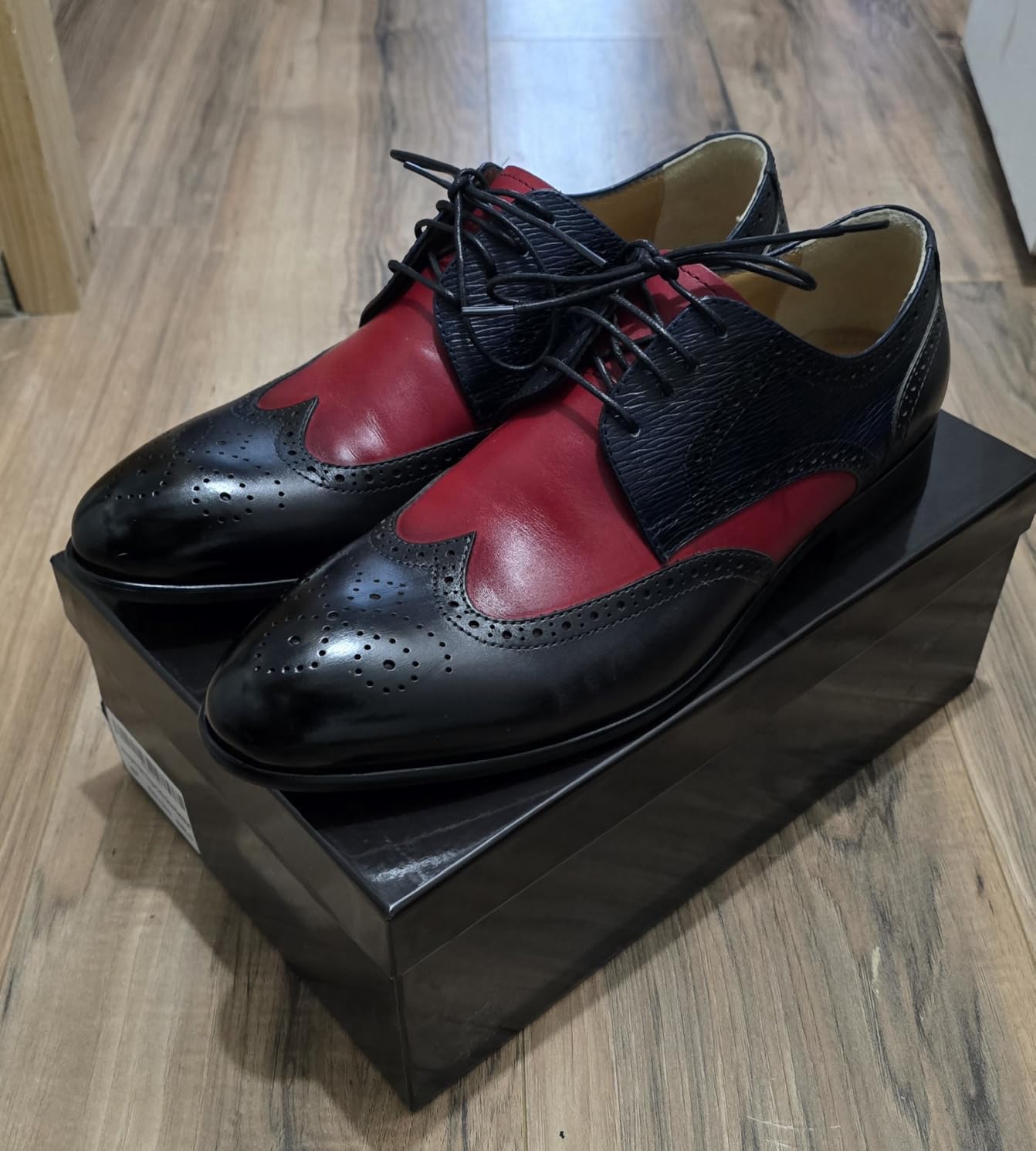 Men's Leather Wingtip Derby Dress Shoes customer photo 1