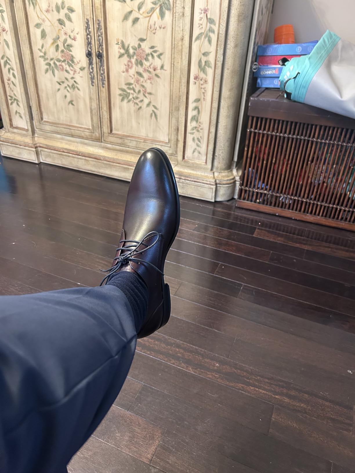 Men's Leather Wingtip Derby Dress Shoes customer photo 2