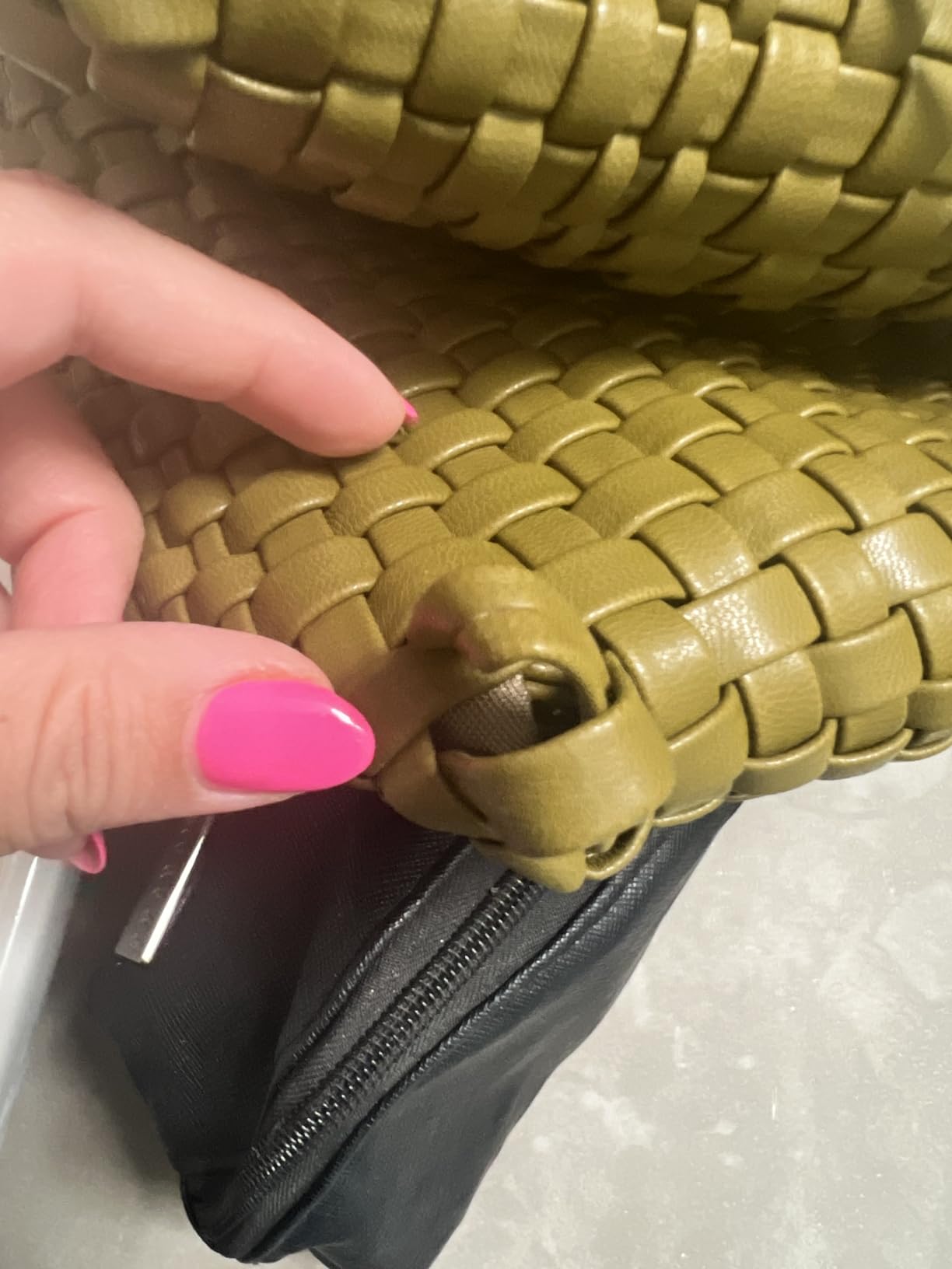 JINMANXUE Woven Tote Bag for Women, Fashion Hobo Handbag, Travel Top-handle Shoulder Bag, Beach Underarm Bag with Purse customer photo 2