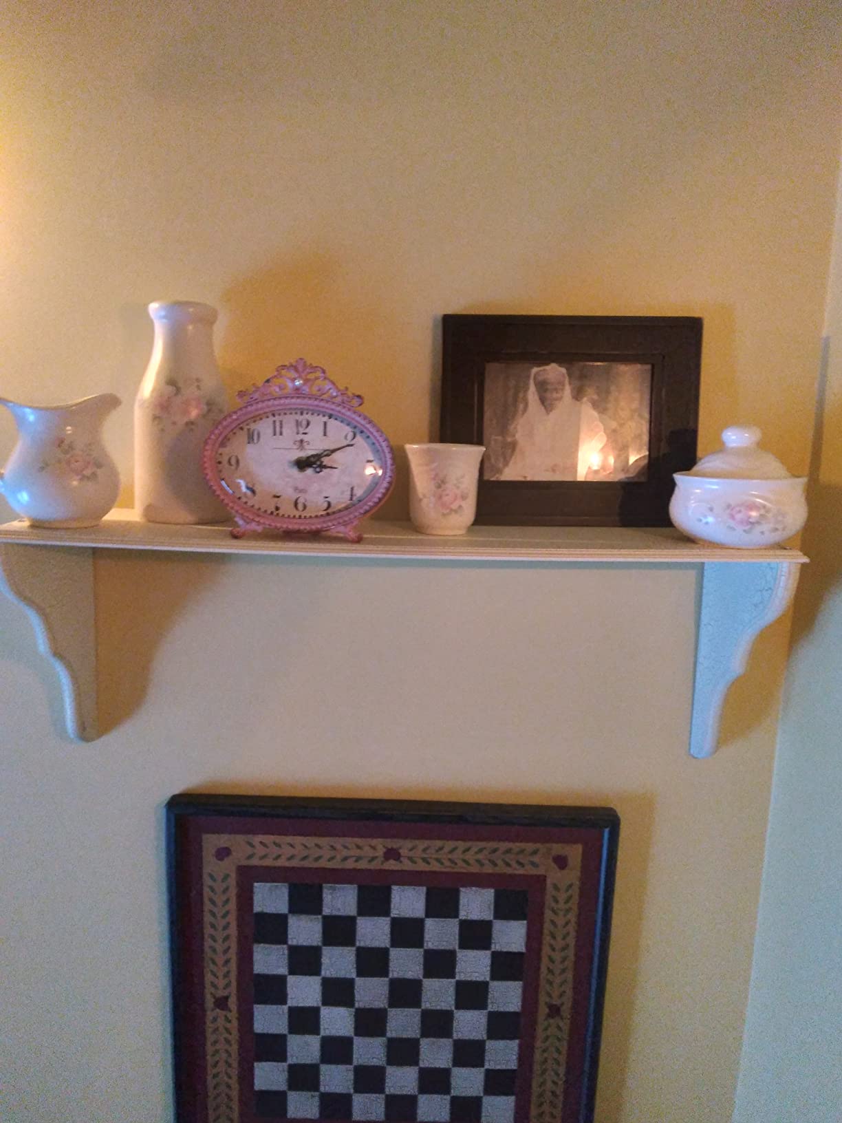 Creative Co-Op Distressed Pewter Mantel Clock, Gold Finish customer photo 1