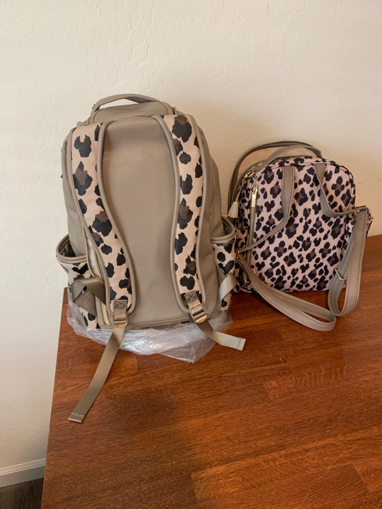 Itzy Ritzy Diaper Bag Backpack - Large Capacity Boss Plus Baby Backpack Diaper Bag Featuring 19 Pockets, Changing Pad, Stroller Clips, and Comfortable Straps (Cognac) customer photo 2