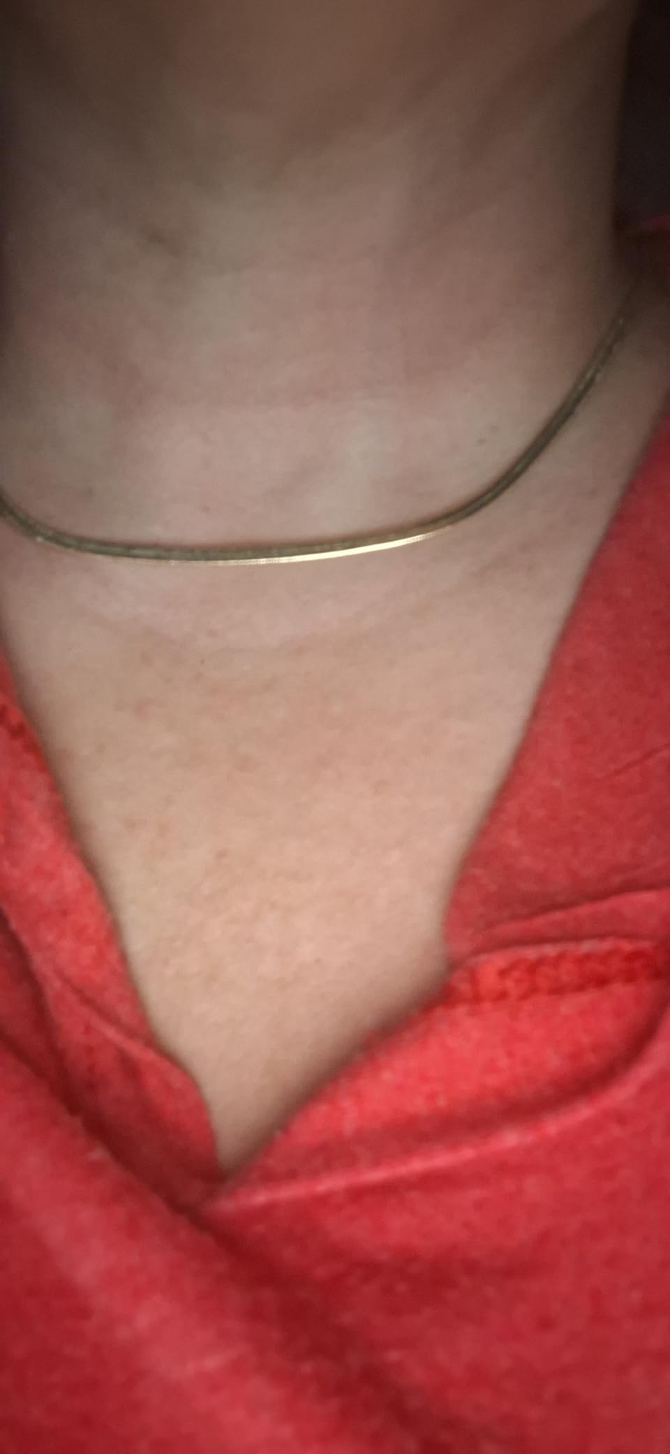 DEARMAY 14K Gold Plated Herringbone Necklaces for Women, Dainty Gold Snake Choker Chain Non Tarnish Trendy Simple Thin & Chunky Options customer photo 2