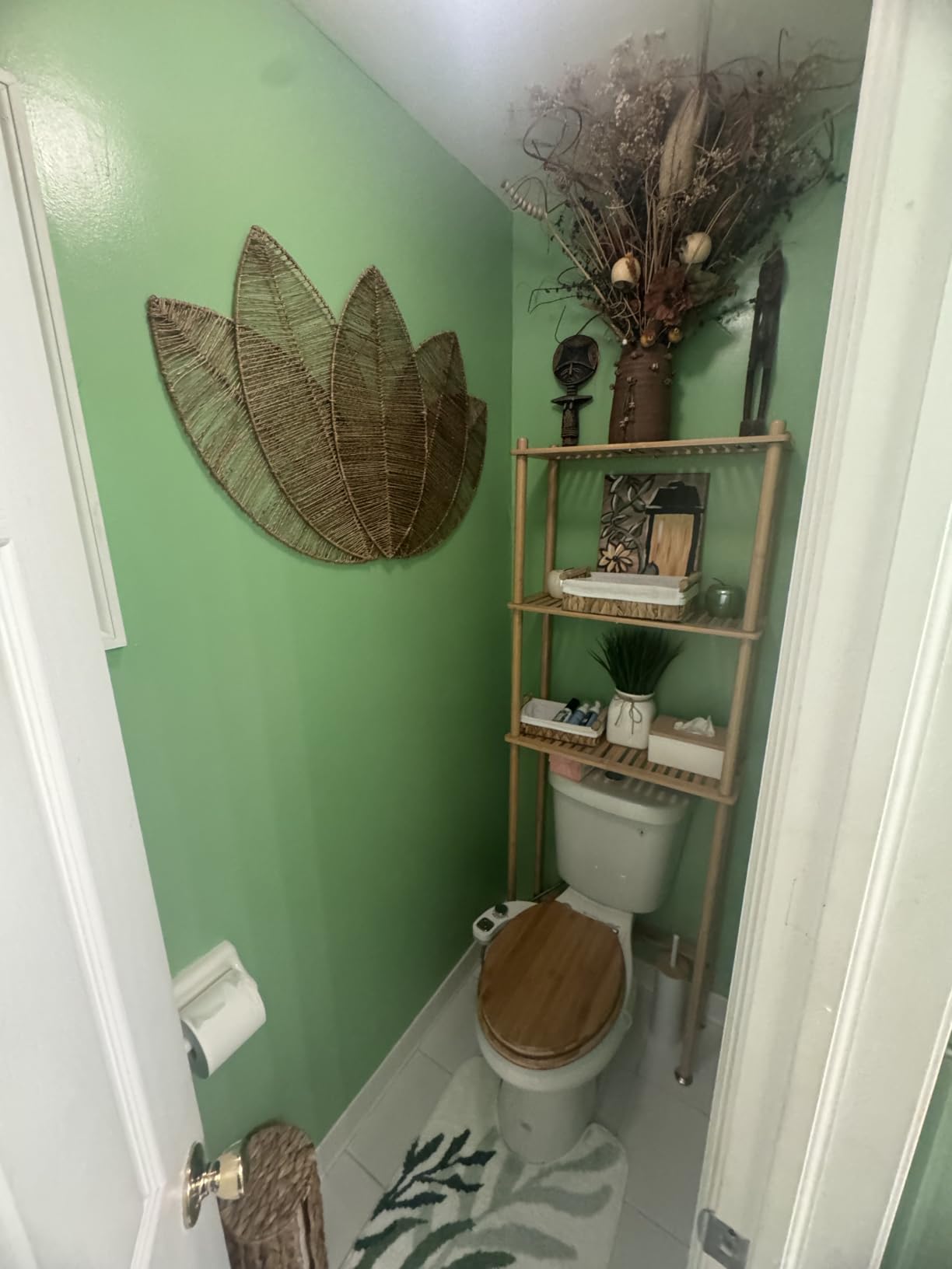 AmazerBath Bamboo Over The Toilet Storage Shelf, 3-Tier Bathroom Over Toilet Organizer Rack, Freestanding Above Toilet Shelf for Bathroom, Laundry, Space Saver, Natural Color customer photo 1
