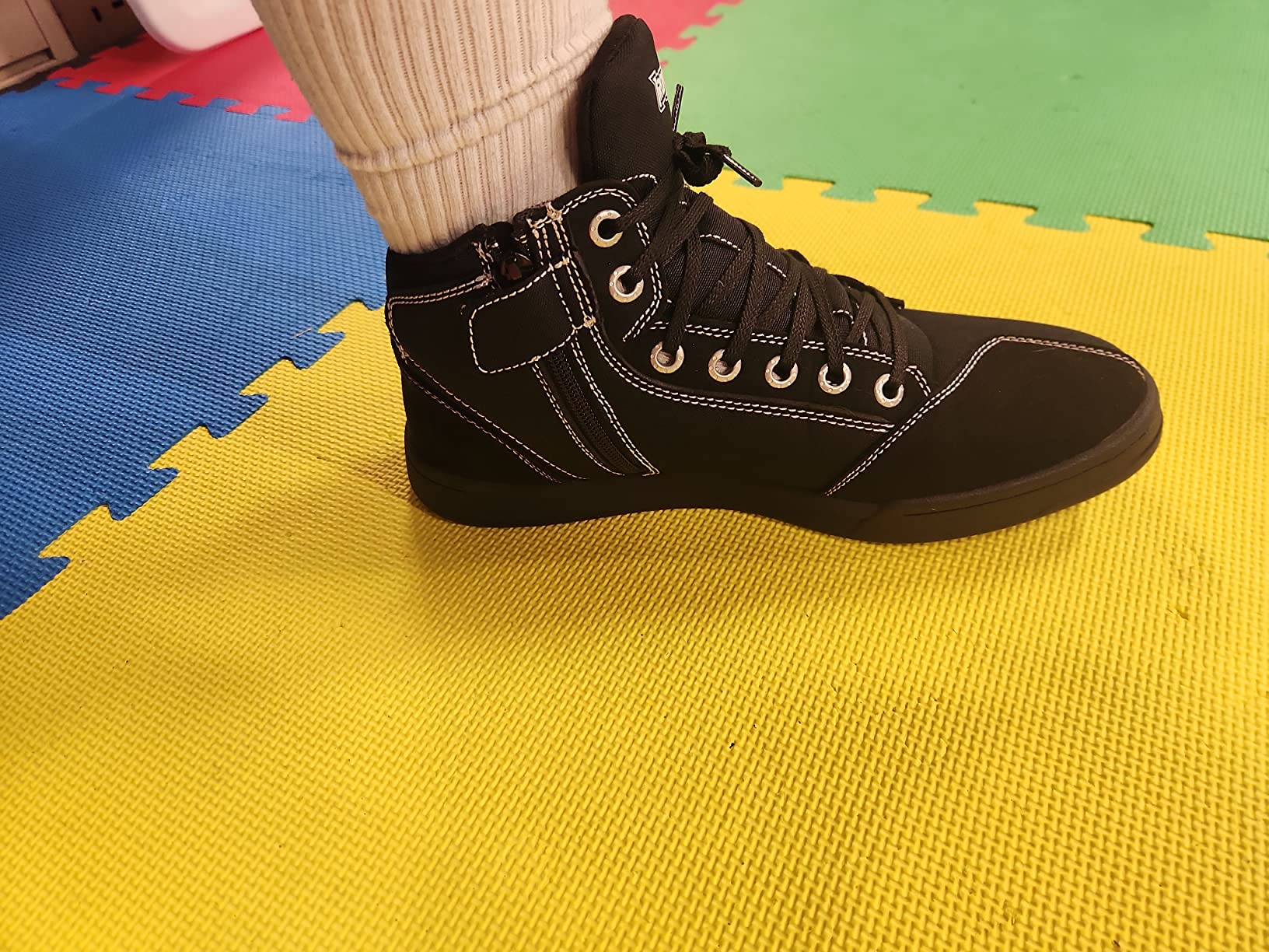 IRON JIA'S Motorcycle Shoes for Men & Women, CE Certified Riding Boots | Cordura Fabric, Breathable, Anti-Slip Sole, Ankle Protection, Shift Pad, Side Zipper, EN 13634:2017 Rated 1-2-2-1 customer photo 2