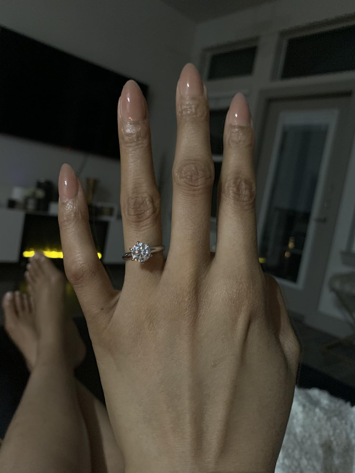 Moissanite Ring, 0.5/1/1.5/2/2.5/3CT Round Brilliant Cut Six Prong Solitaire Gold Plated 925 Sterling Silver Engagement Promise Wedding Rings for Women with Certificate customer photo 1