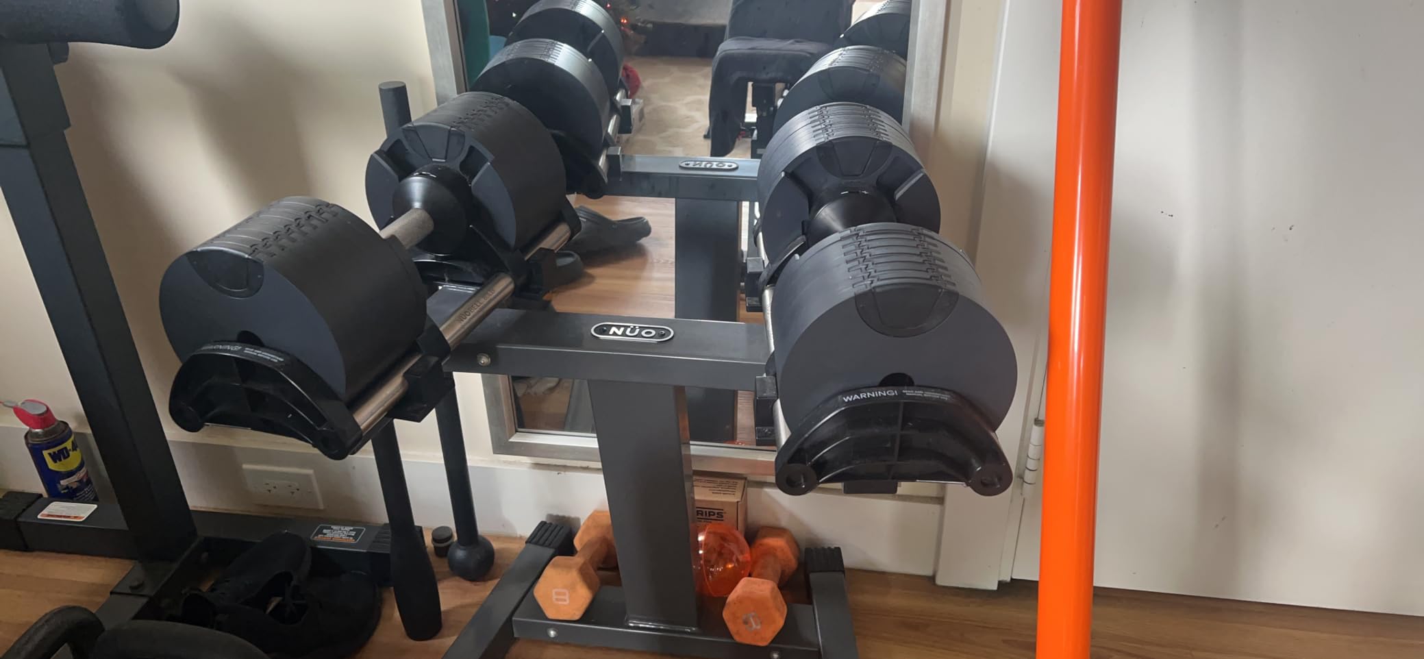 Nuobell 580 Adjustable Dumbbells, 5-80 lb, Set of 2 Free Weights | 5 lb Increments, Instant Twist-handle Adjustment, Knurled Aluminum handles, Replace 16 Pairs of Dumbbells, Trays included customer photo 2