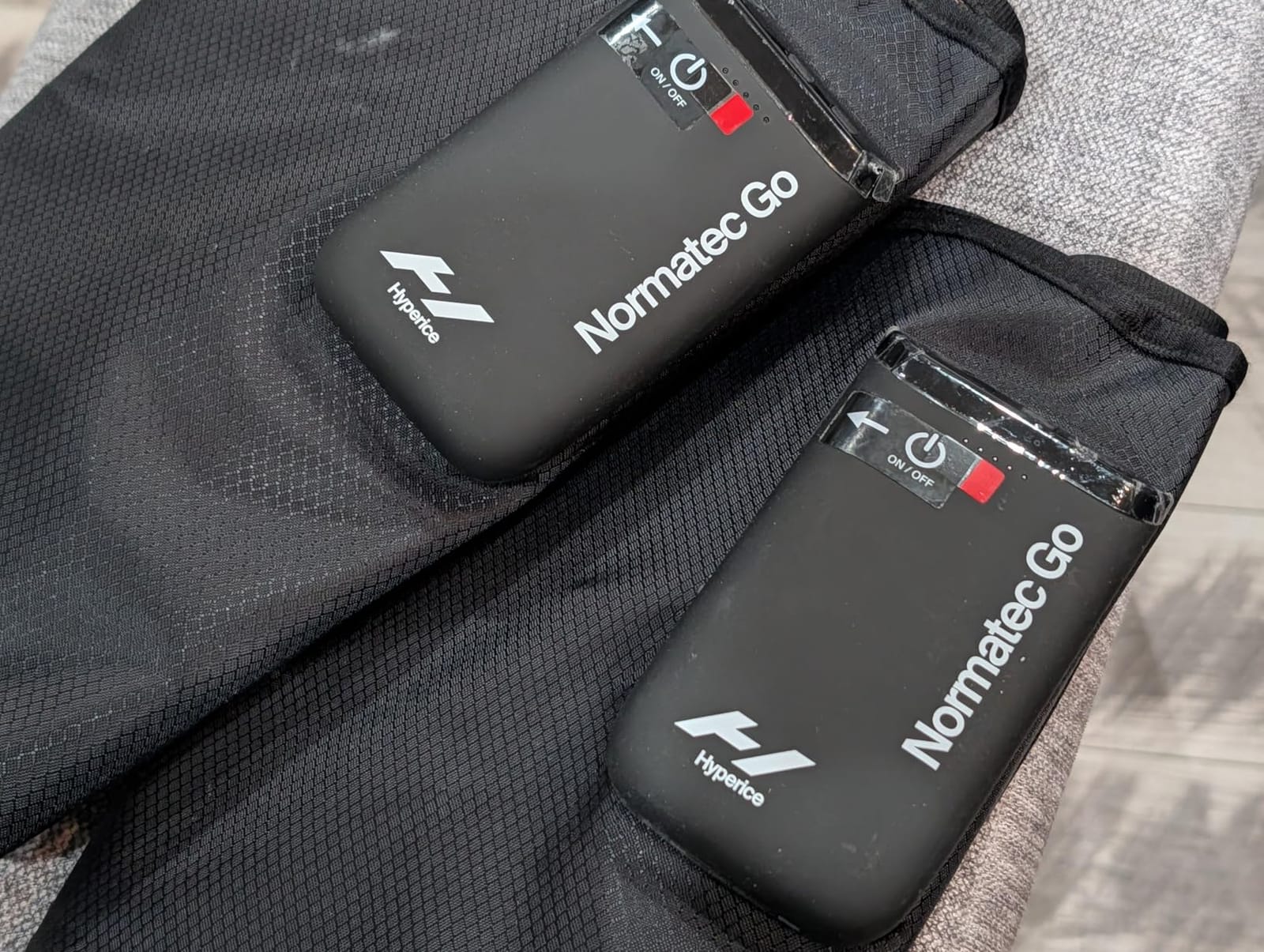 Hyperice Normatec Go Wireless Mobile Dynamic Air Compression Calf Muscles | Portable | Increase Circulation | Reduce Pain | Bluetooth Enabled | 7 Levels Customizable Pressure customer photo 2