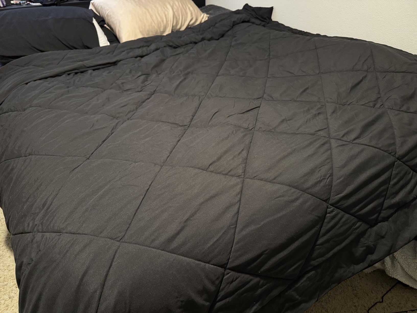 Love's cabin King Size Comforter Set Black, 7 Pieces King Bed in a Bag, All Season Bedding Sets with 1 Comforter, 1 Flat Sheet, 1 Fitted Sheet, 2 Pillowcase and 2 Pillow Sham customer photo 1