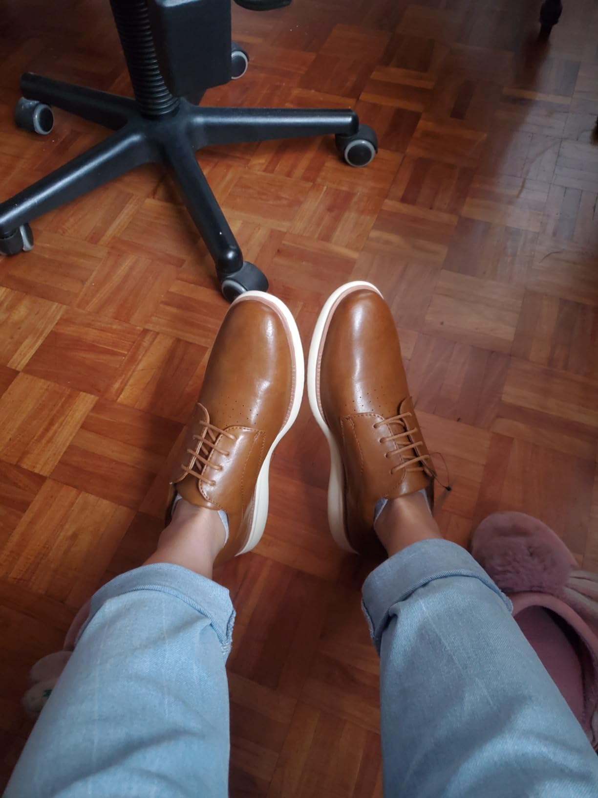 Jousen Mens Dress Shoes Casual Oxfords with Rubber Sole customer photo 1