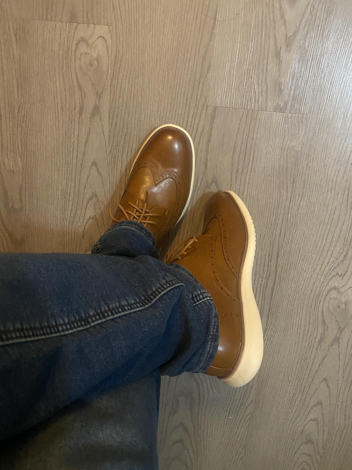 Jousen Mens Dress Shoes Casual Oxfords with Rubber Sole customer photo 2