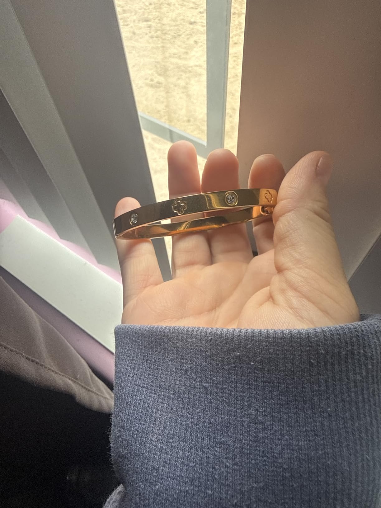 RIMRIVA Gold Bracelets for Women Friendship Love Bangle Jewelry customer photo 2
