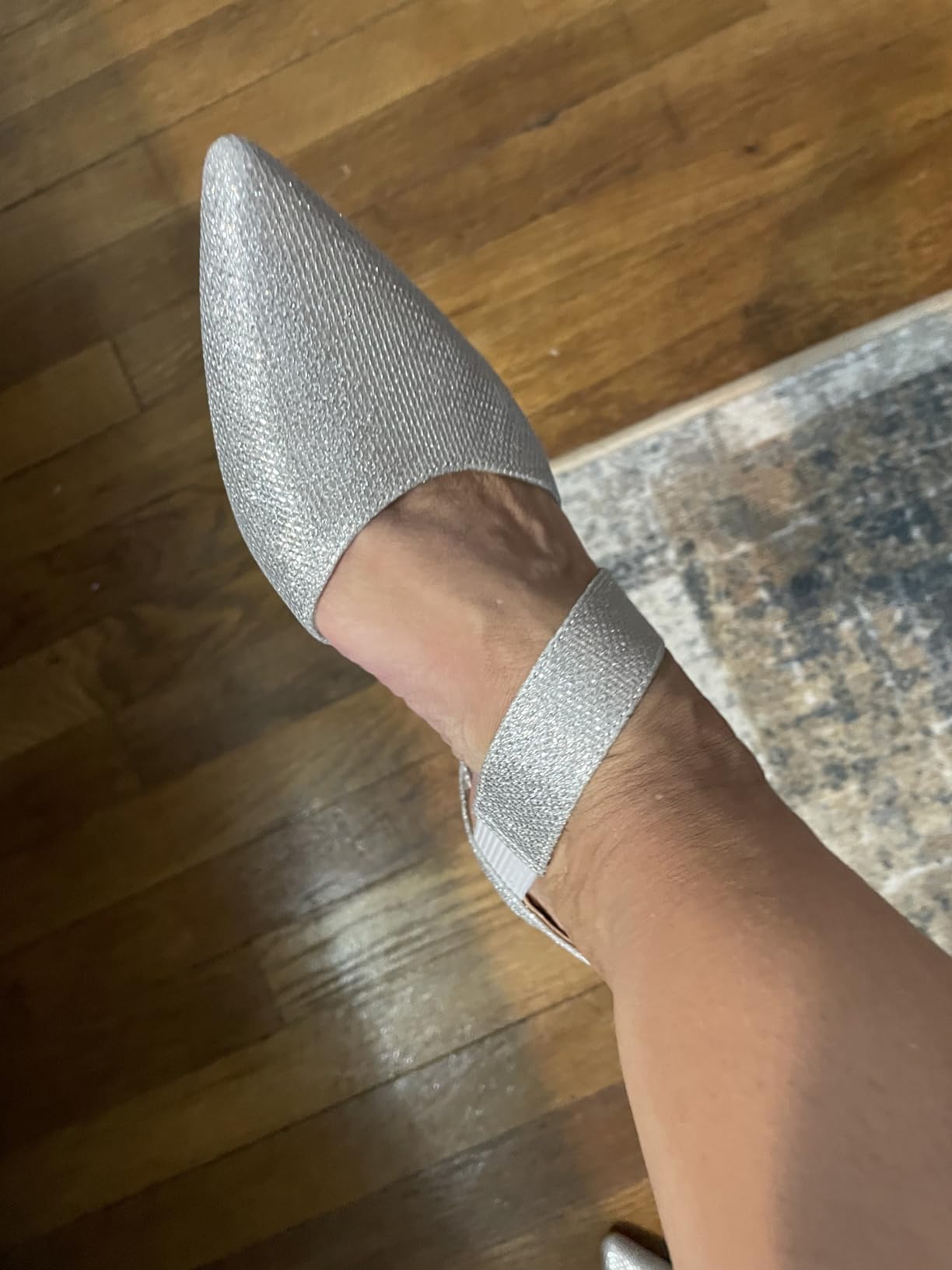 Women's Pointed Toe Kitten Heel Pumps, Elastic Strap Dress Shoes, Slip On Professional Office Wear customer photo 1