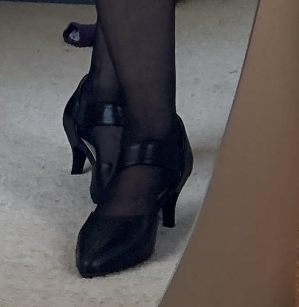 Women's Pointed Toe Kitten Heel Pumps, Elastic Strap Dress Shoes, Slip On Professional Office Wear customer photo 2