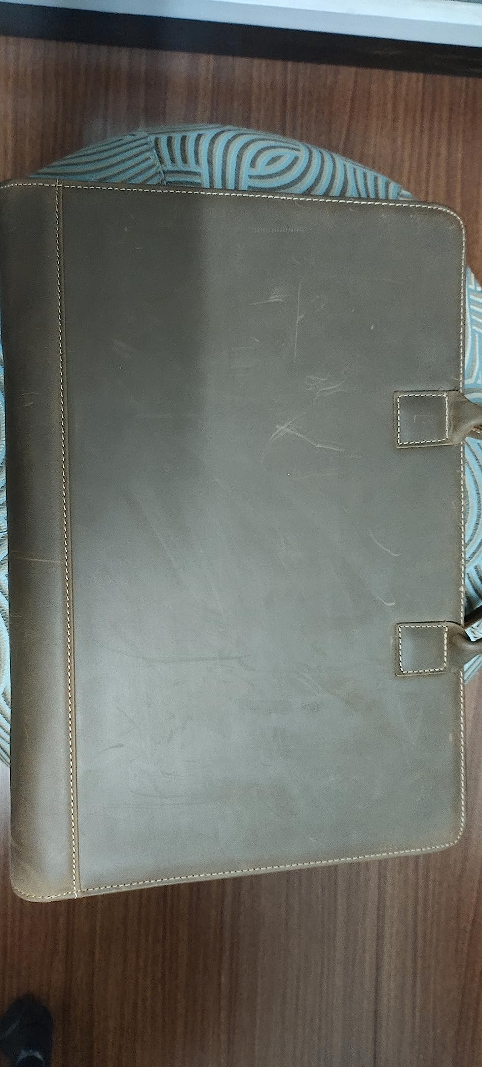 Oil Wax Leather Portfolio, Padfolio Organizer with Handle, Personalized Padfolio, Padfolio With Zipper for Men Women, Suitable for 15-inch Laptop Legal Pad Padfolio, Brown customer photo 1
