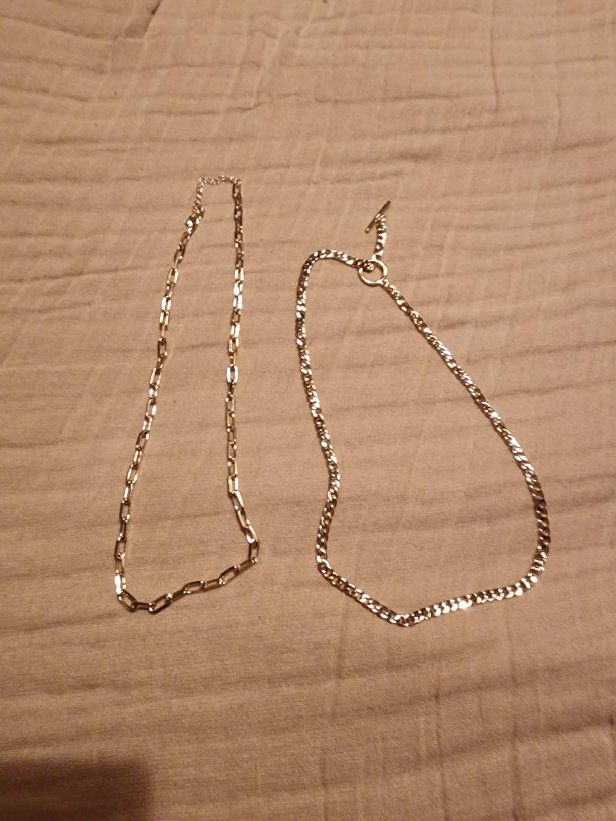 CHESKY 14K Gold Plated Layered Chain Necklace for Women | Trendy Cuban Link Chain, Chunky Paperclip Chain, Toggle Clasp Necklace, Fashion Gold Jewelry customer photo 2