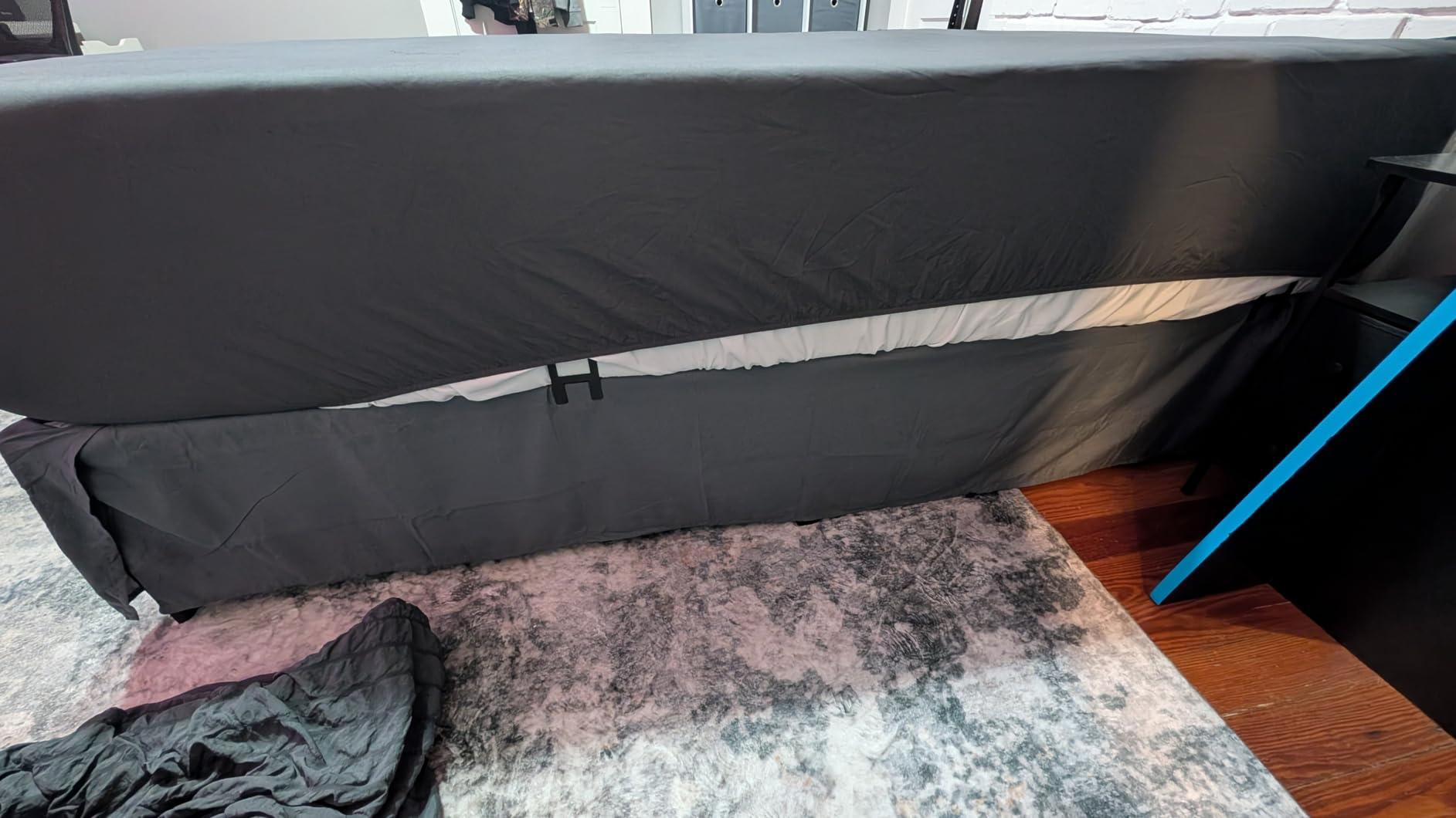 HYMOKEGE 7 Piece King Size Comforter Set Seersucker, All Season Luxury Bed in a Bag for Bedroom, Bedding Set with Comforters, Sheets, Pillowcases & Shams, Dark Grey customer photo 1