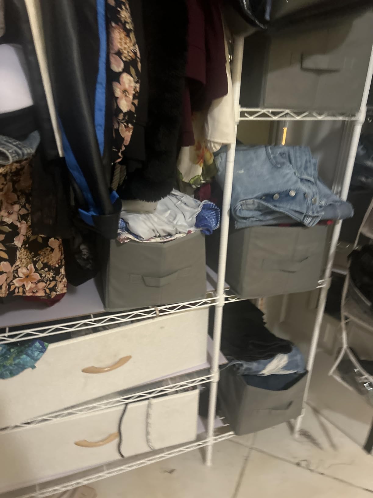 Ulif F3 Heavy Duty Clothes Rack (With Fabric Drawers) Freestanding Clothing Racks for Hanging Clothes, Adjustable Closet Organizer System, Portable Garment Rack 40