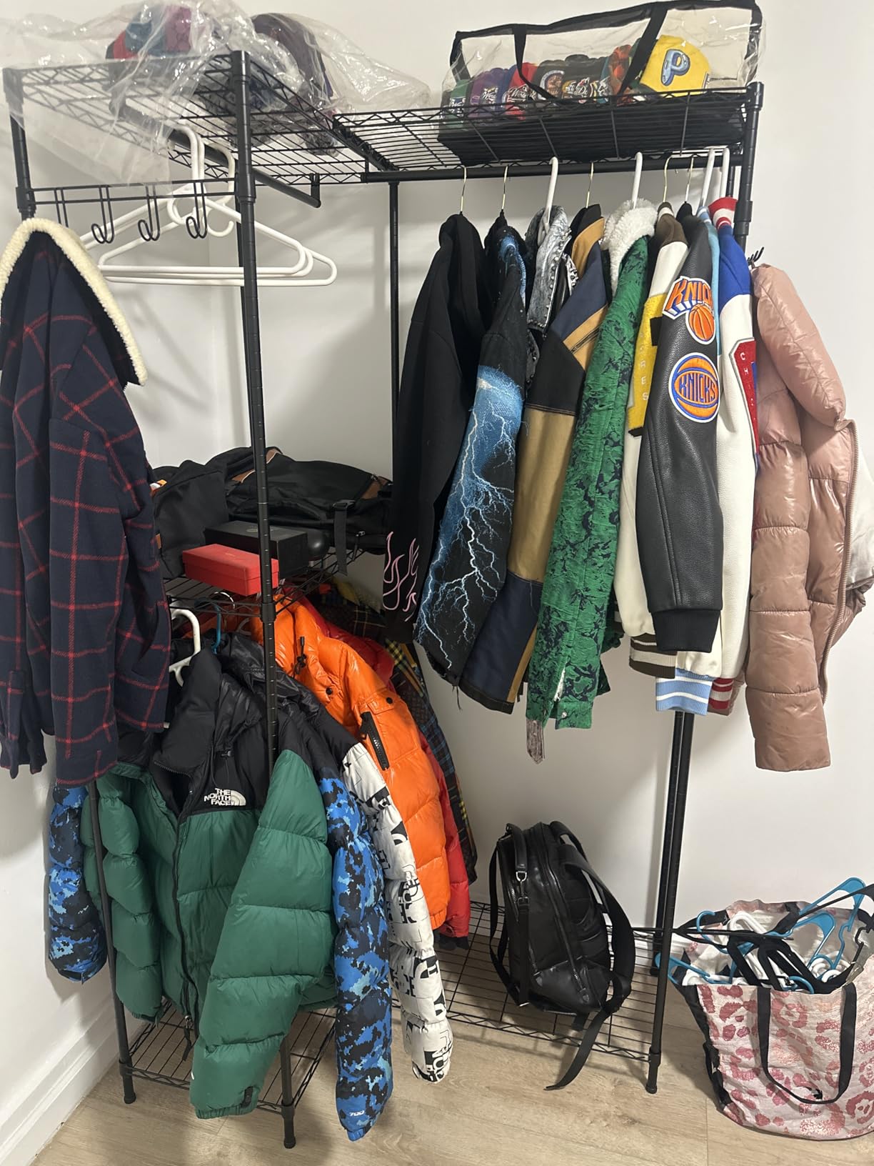 VIPEK L4 Clothing Rack for Hanging Clothes Heavy Duty Closet for Corner | L Shaped Closet System, Multiple Hanging Rods, Adjustable Wire Shelving/Side Hooks, Load 810lbs for Walk-in Closet, Black customer photo 2
