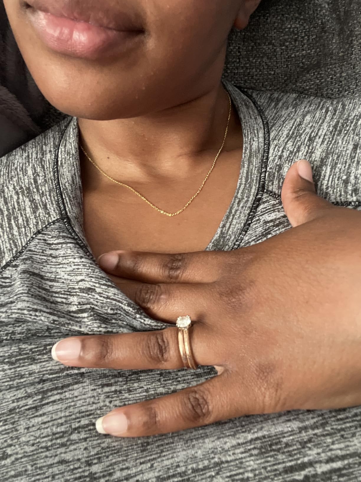 Jewlpire 18k Gold Plated 925 Sterling Silver Chain Necklace for Women, 1.1mm Cable Chains Necklace Thin & Dainty & Sturdy Women's Chain Necklaces, 14/16/17/18/20/22/24 Inches customer photo 1