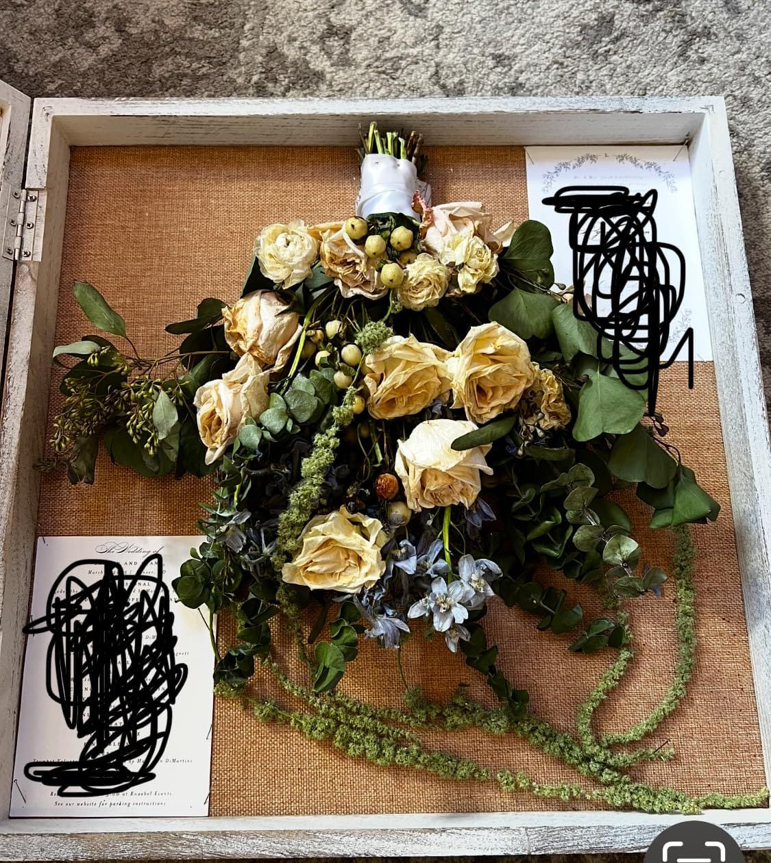 Extra Large Shadow Box 20x20, Square Shadow Boxes Display Cases with Hinged Door, Big Memorial Display Box for Weddings Bouquet Flowers Jersey - Weathered Black customer photo 1
