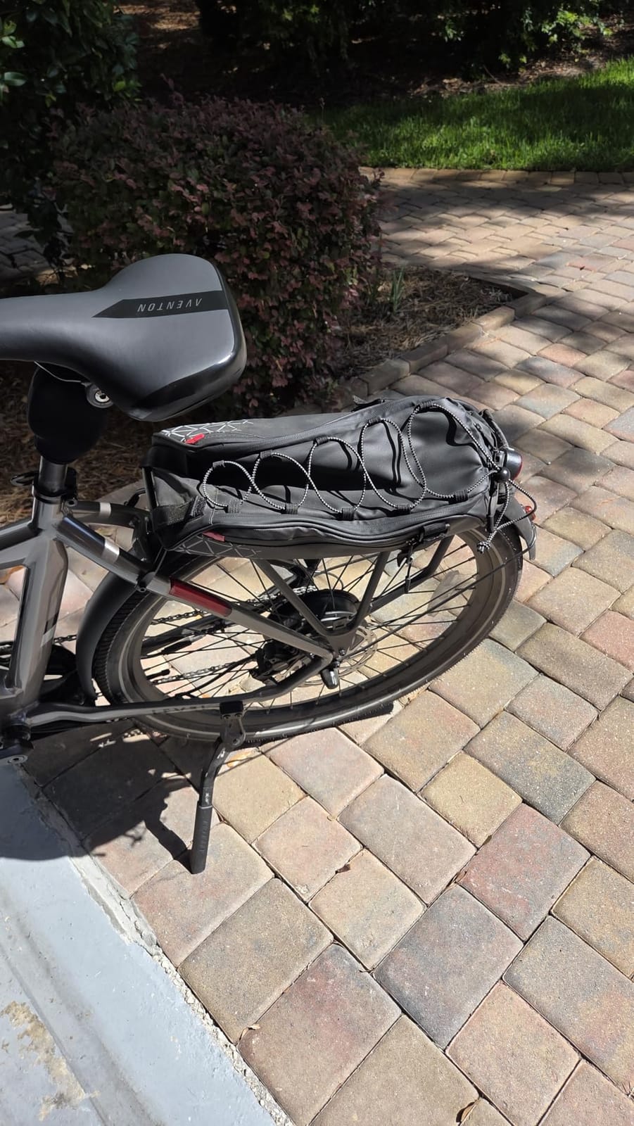 KEMIMOTO Rear Bike Rack Bag - 8L PVC Water Resistant Ebike Bags for Bicycle | Bicycle Trunk Pannier for Commuter Travel Shopping and Cycling Accessories, Reflective Strips, Lightweight (Black) customer photo 1
