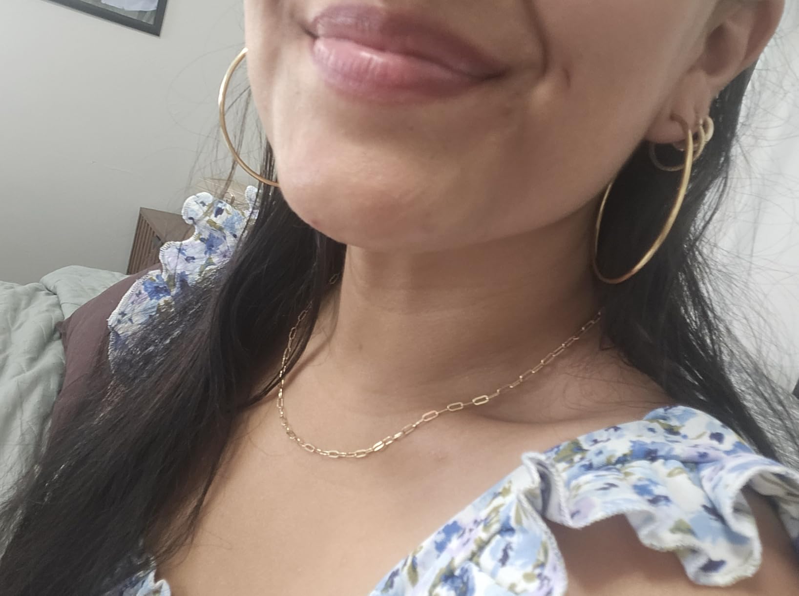 4 Pairs Silver Gold Hoop Earrings for Women | 14K Gold Plated Hoop Earrings Set Hypoallergenic Earring Lightweight Dangle Earrings Set customer photo 2