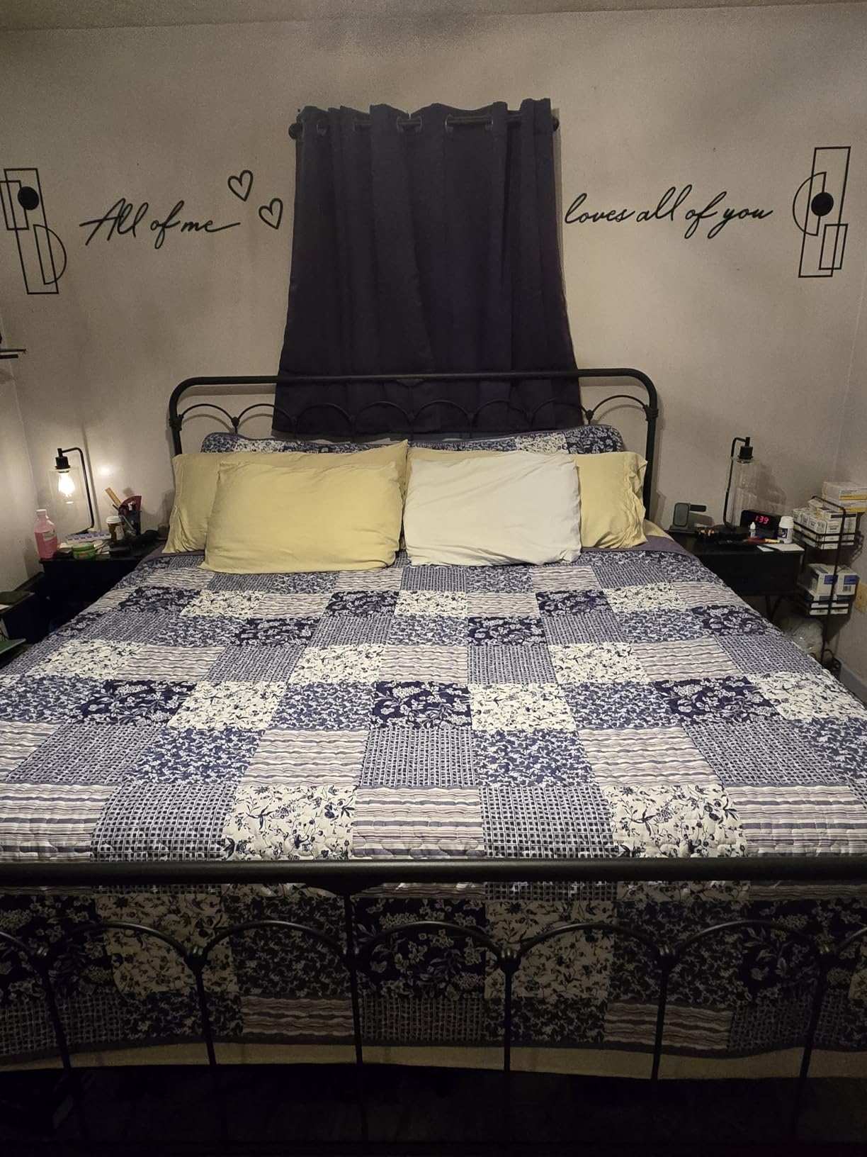 Mybedsoul Boho Quilt King Size, Patchwork Floral Bedding Set, Green | Soft Lightweight Microfiber Coverlet Set, 3 Pieces Plaid Reversible Bedspread, Bed Sets for All Seasons 90